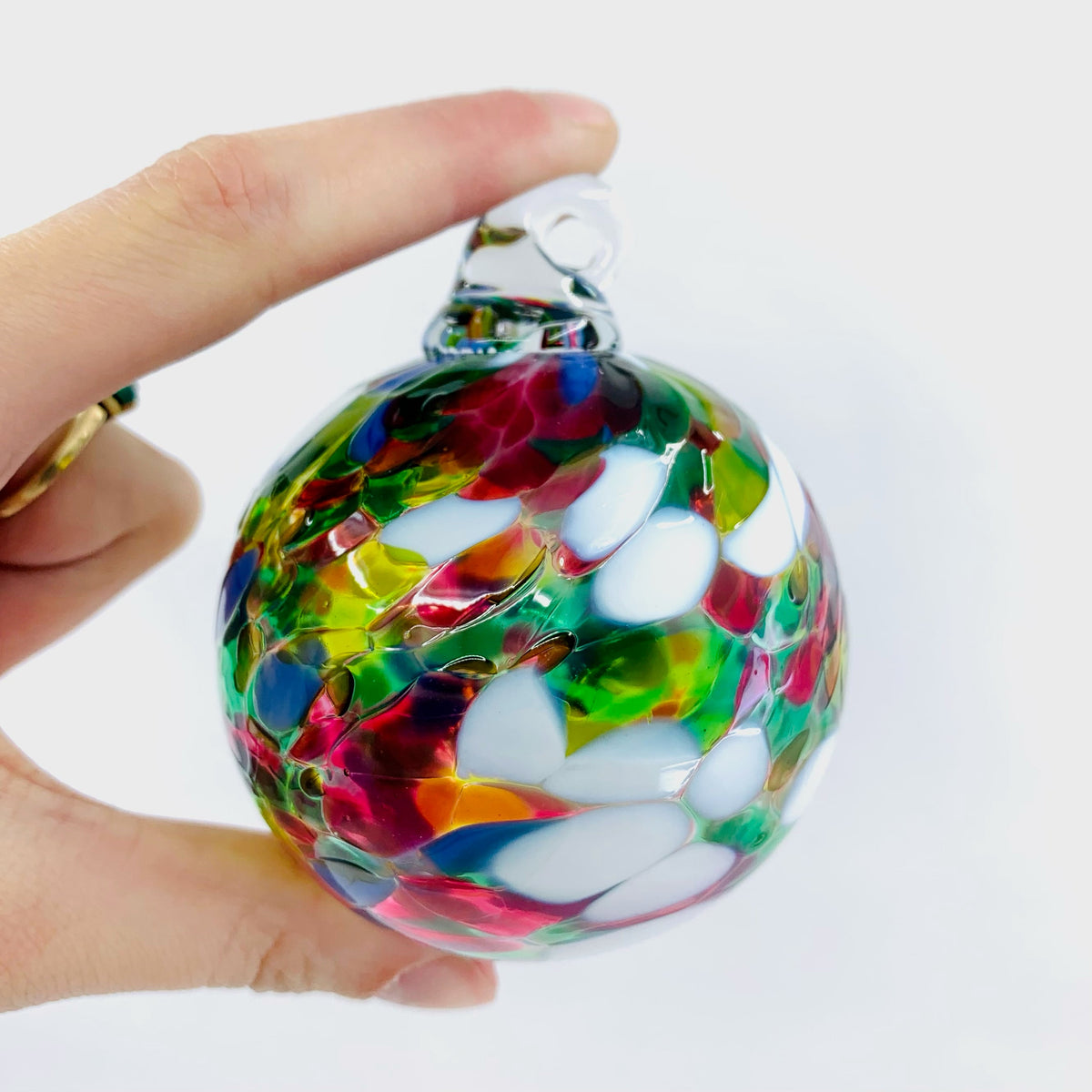 Confetti Pink Mini Holiday Ornament Ornament Luke Adams Glass Blowing Studio 