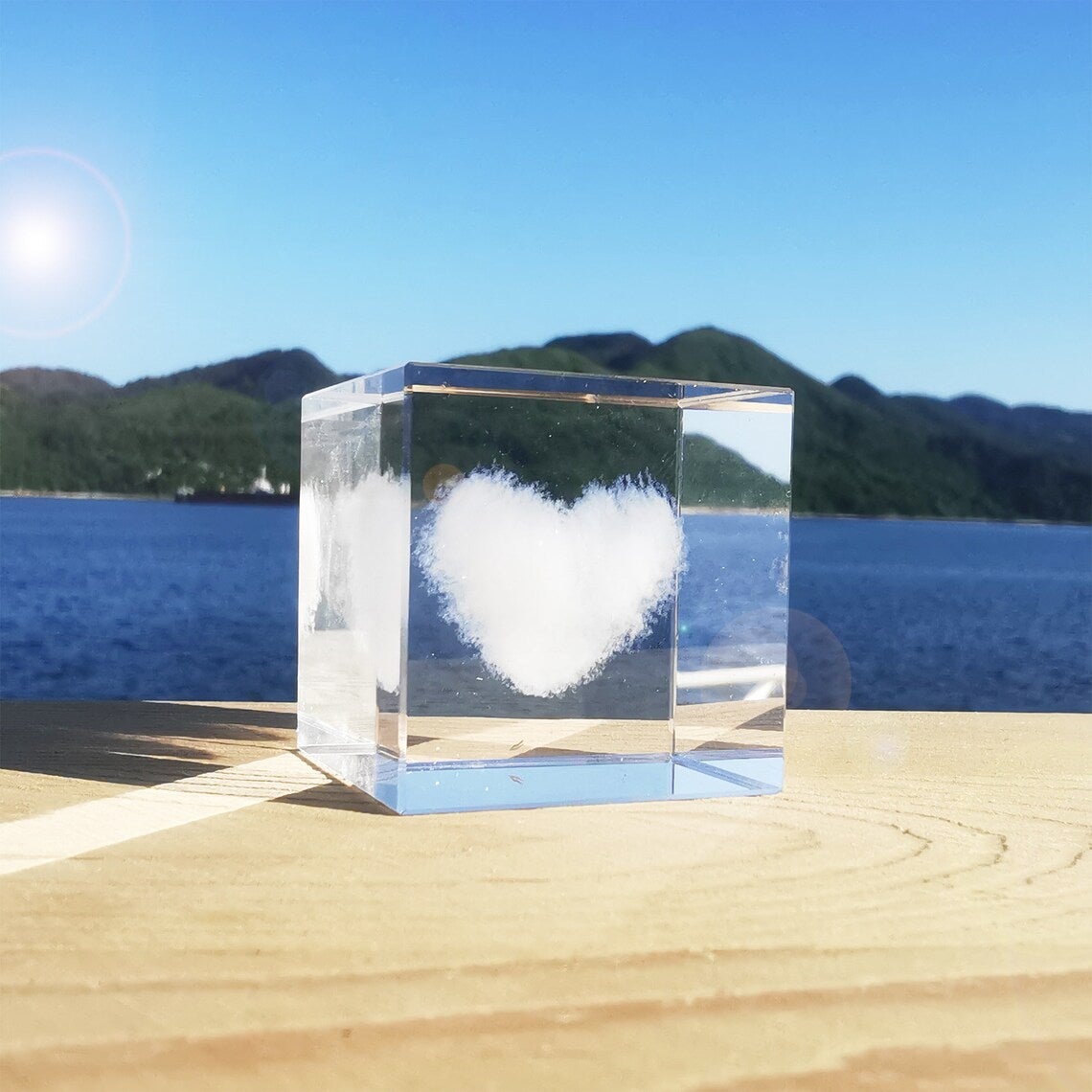 Heart Cloud Paperweight Luke Adams Glass Blowing Studio 