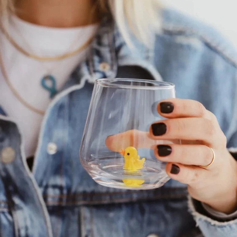 Tiny Animal Wine Glass, Ducky Decor MiniZoo 