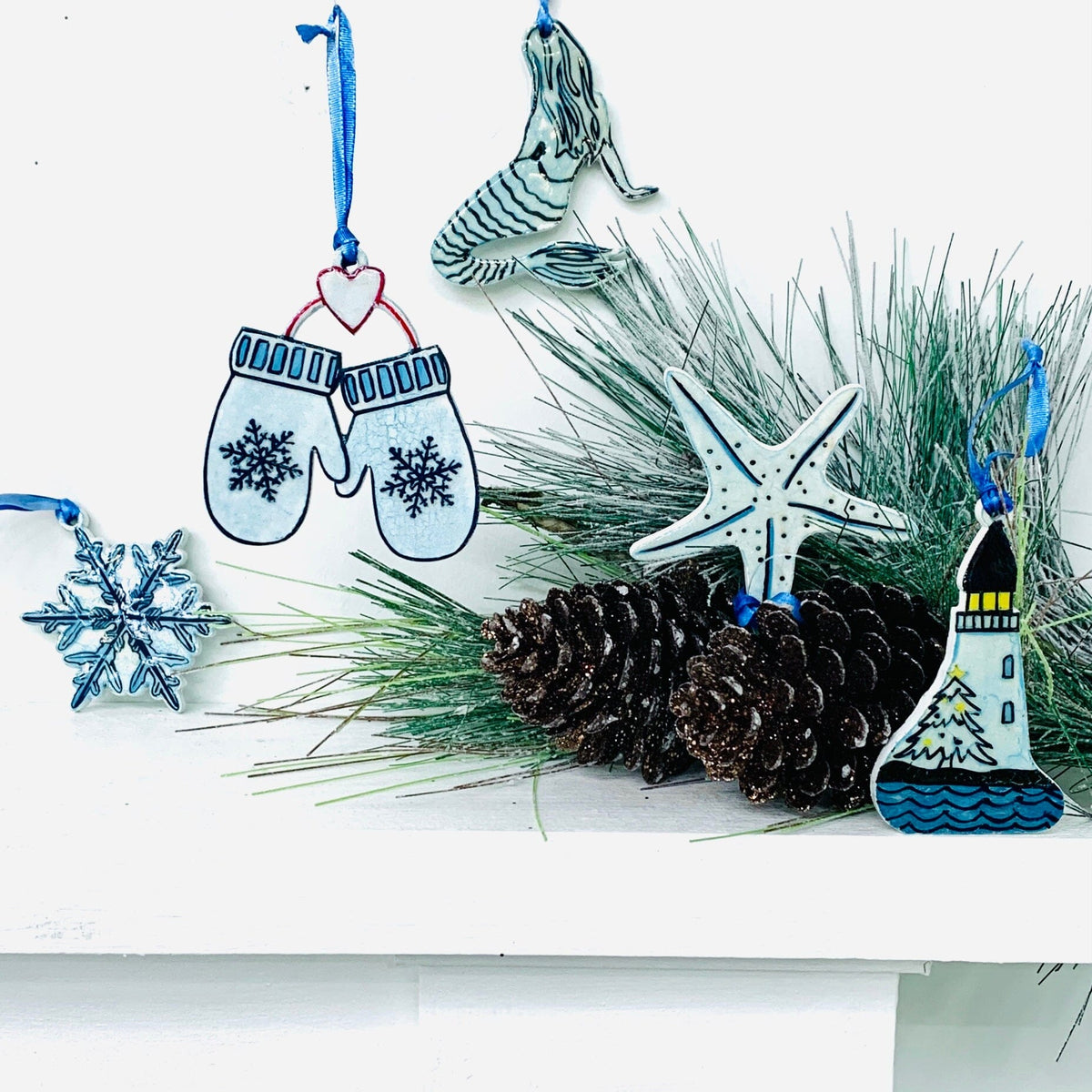 Recycled Wood Ornament, Starfish Ornament Pam Peana 