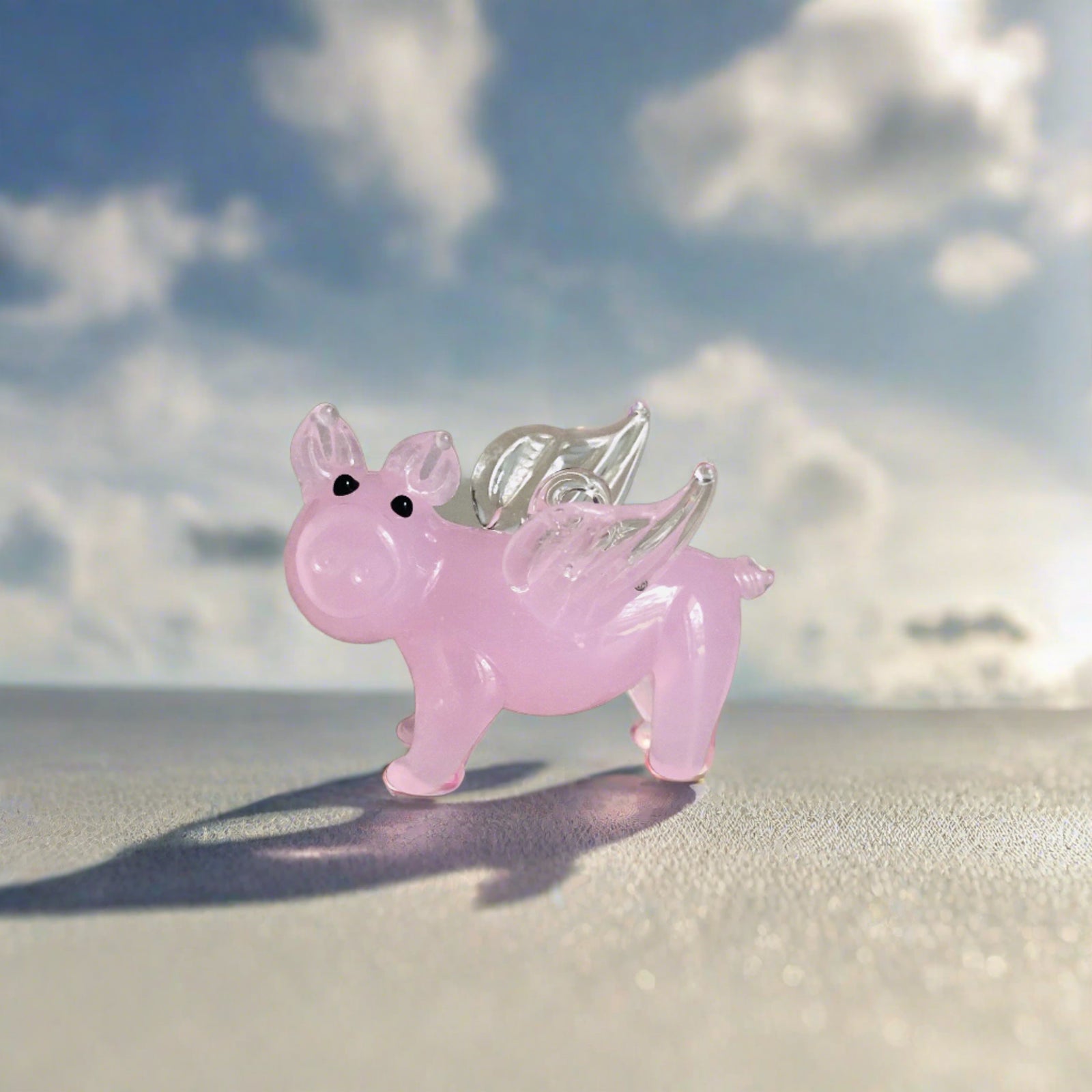 Flying Pig left Luke Adams Glass Blowing Studio 