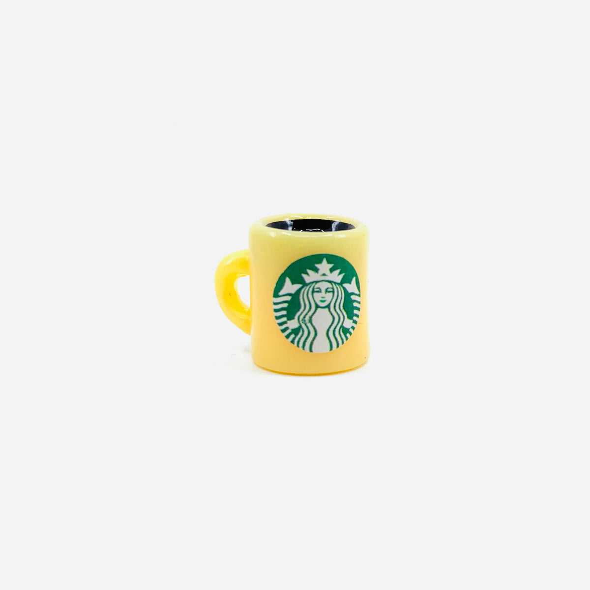 Tiny Coffee Mug Miniature Luke Adams Glass Blowing Studio pale yellow 