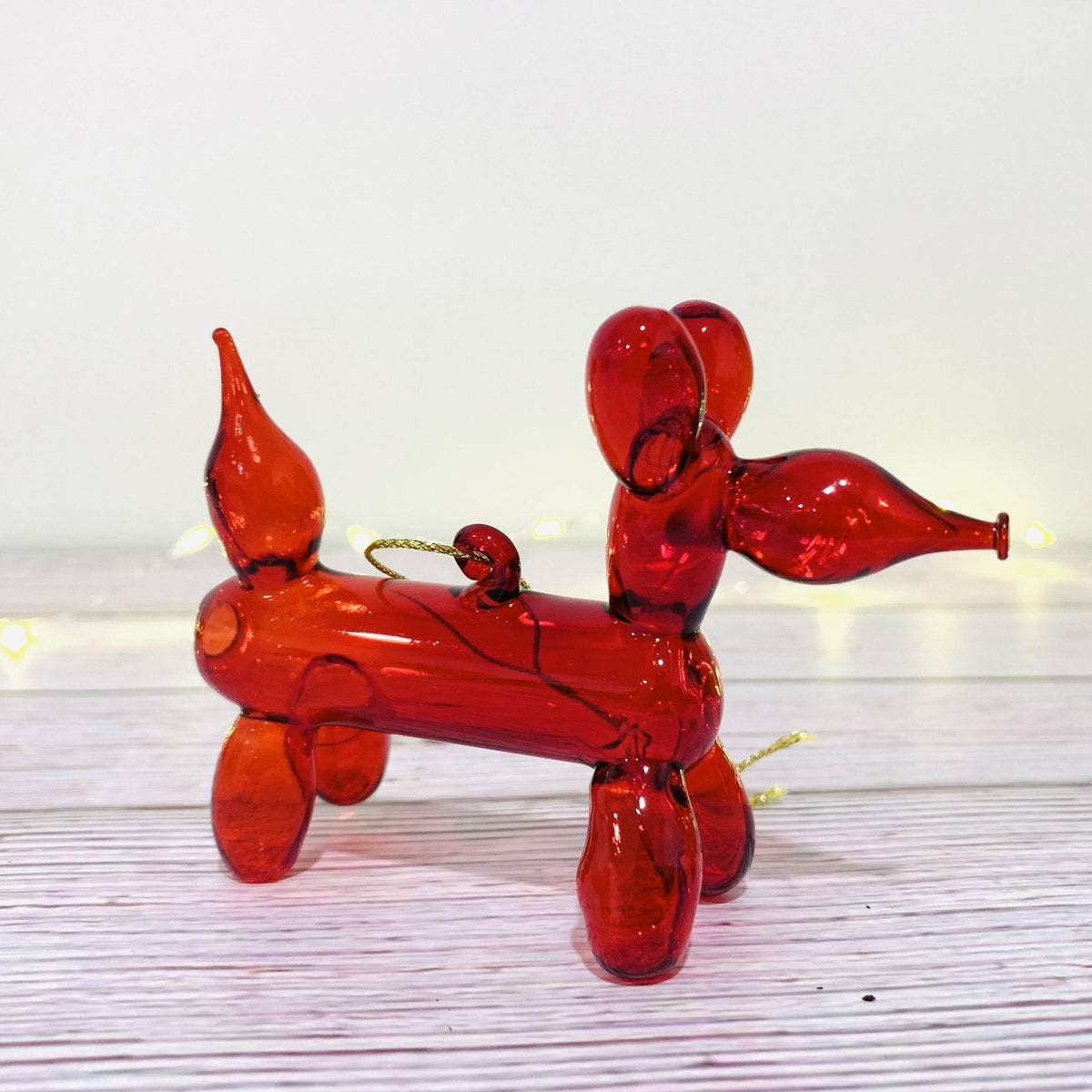 Balloon Dog Glass Ornament Ornament Glitterville Red 