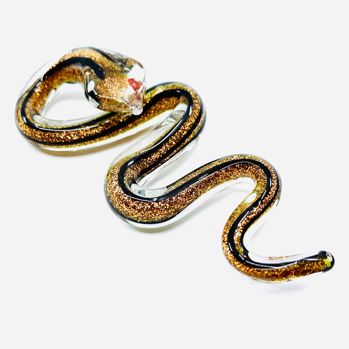 Glitter Snake Miniature - Black and Gold 