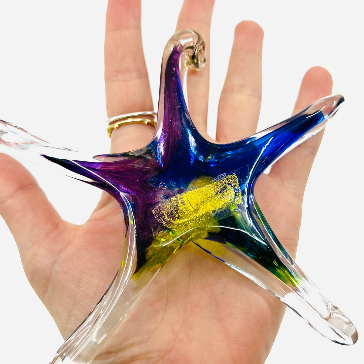 Star Ornament, Aurora Suncatcher Luke Adams Glass Blowing Studio Small 