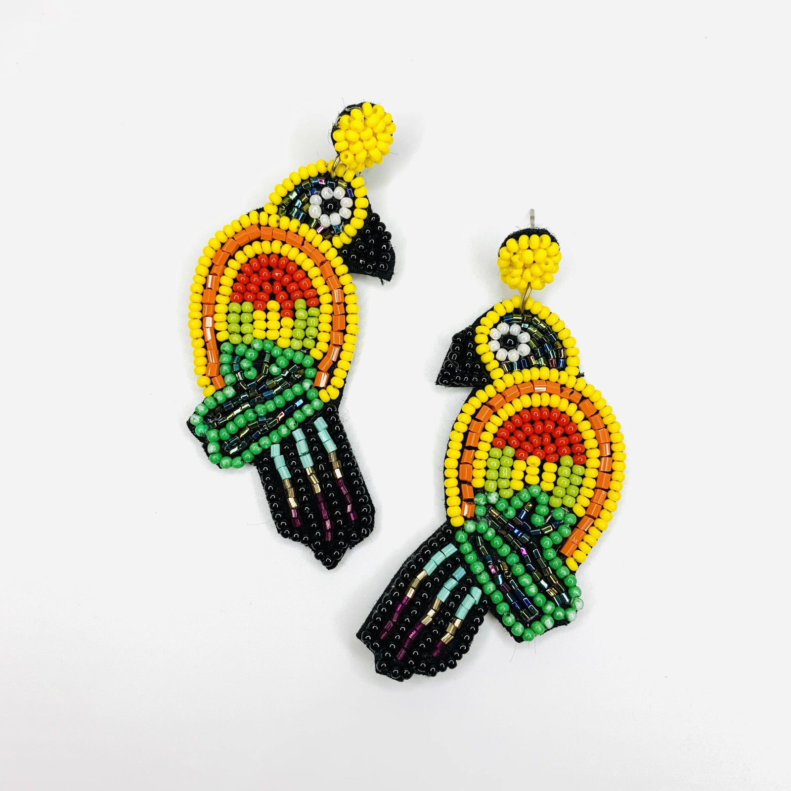 Beaded Earring, Parrot Jewelry Cloie NY 
