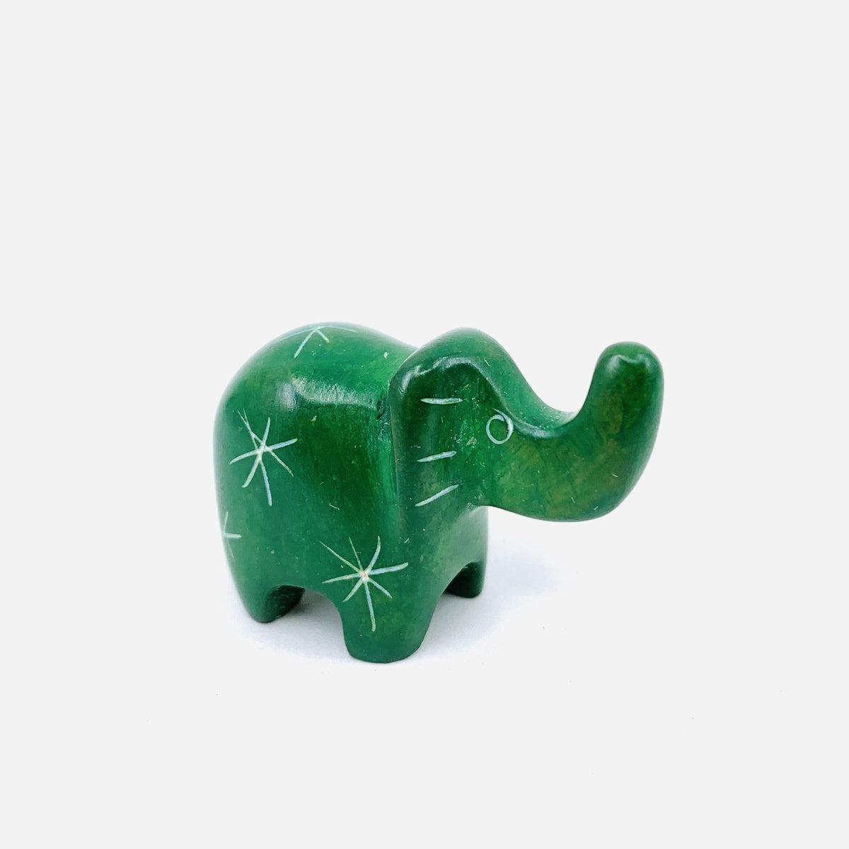 Carved Small Animals, Elephant Venture Imports Green 