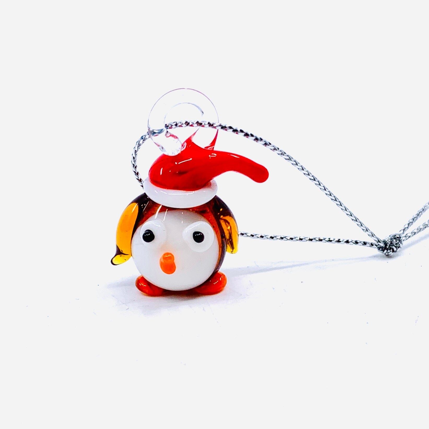 Tiny Penguin Santa Hat Ornament Miniature - 