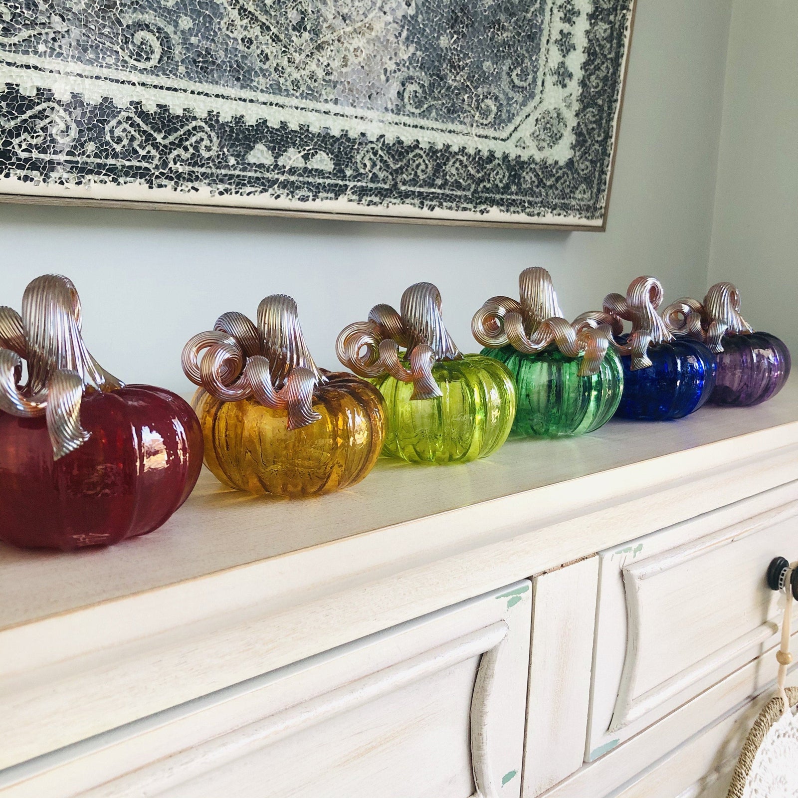 Mini Rainbow Pumpkin Set Luke Adams Glass Blowing Studio 