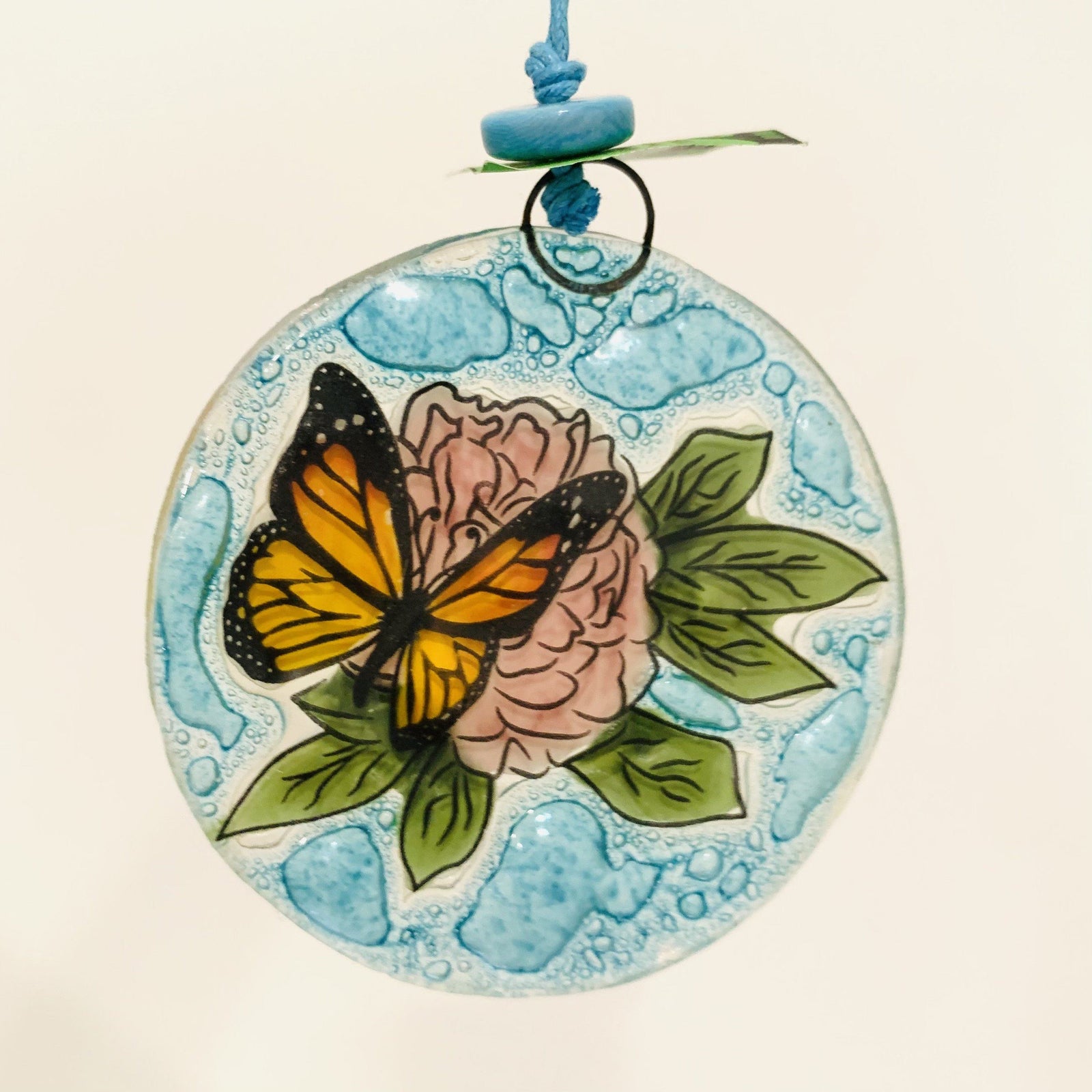 Fair Trade Ornament 172 Monarch Over Carnation Ornament Pam Peana 