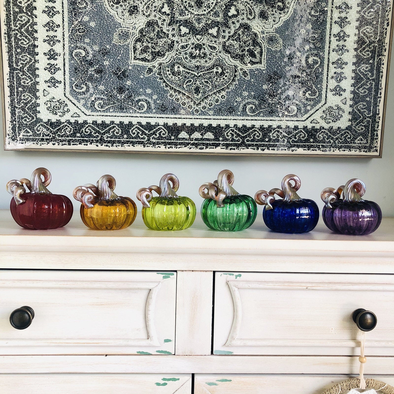 Mini Rainbow Pumpkin Set Luke Adams Glass Blowing Studio 