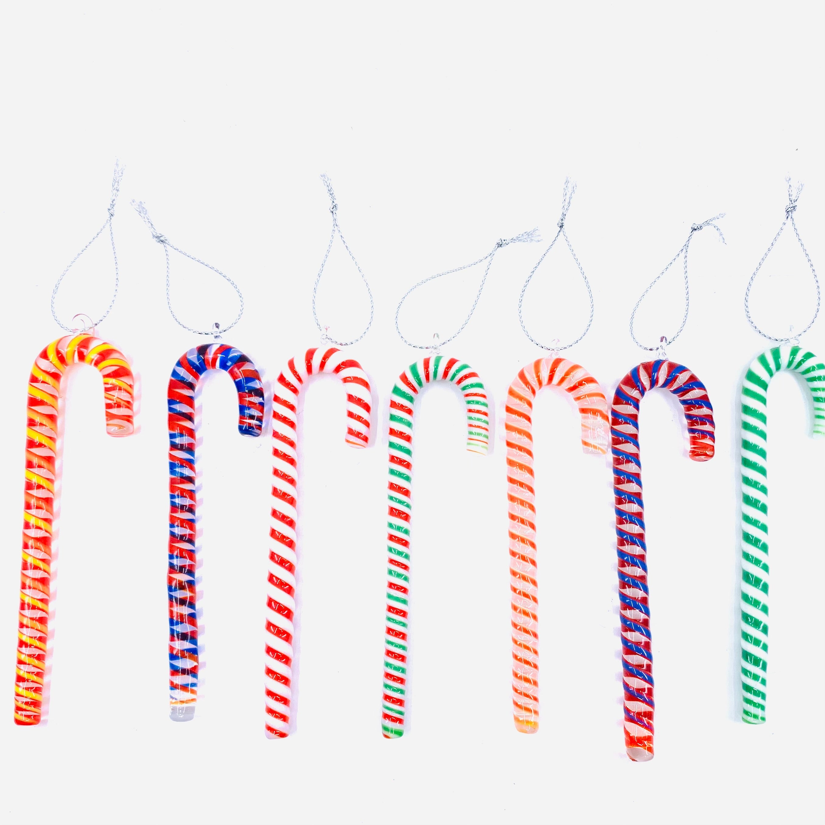 Colorful Glass Candy Canes 240 - Luke Adams Glass Blowing Studio