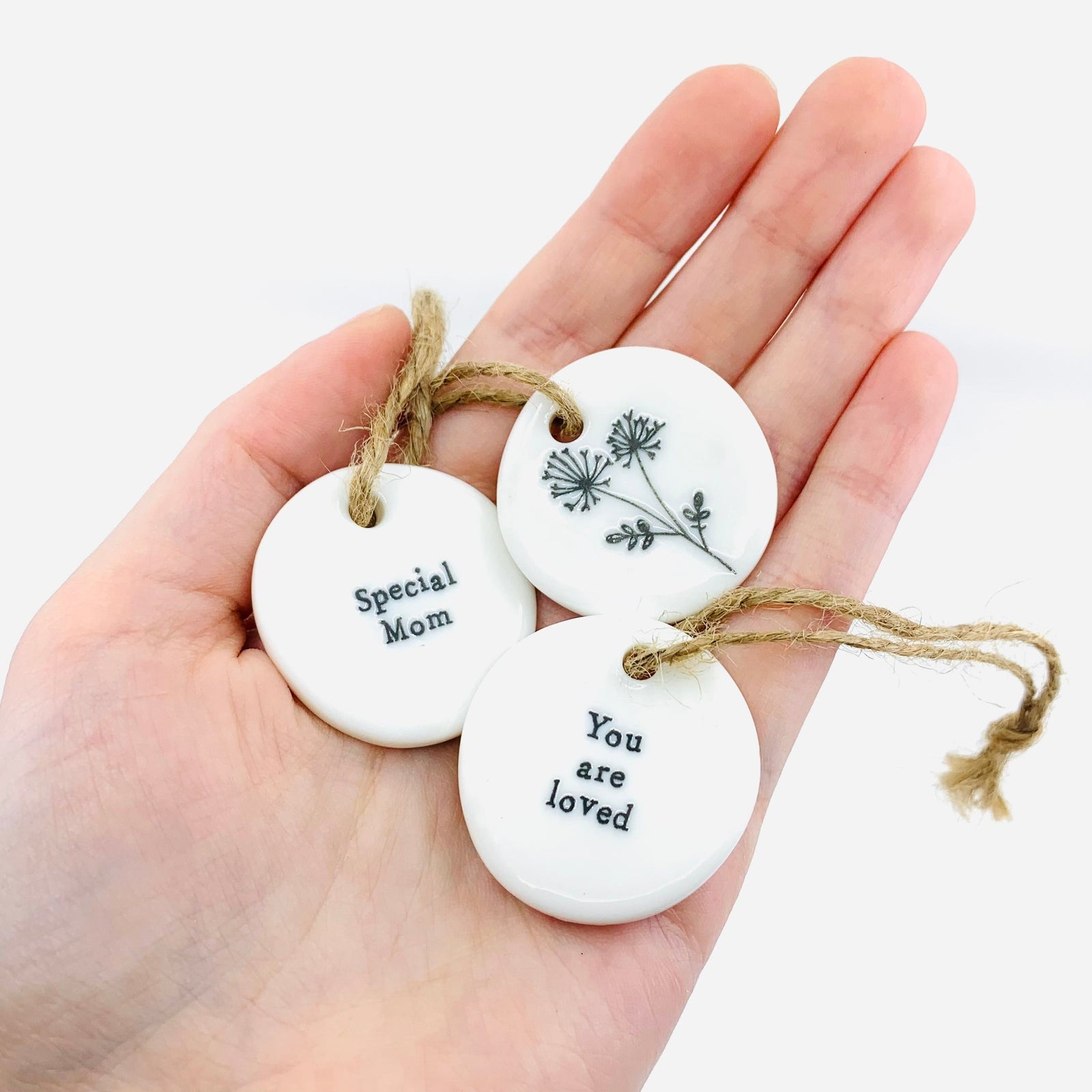 Porcelain Circle Tag Two's Company 