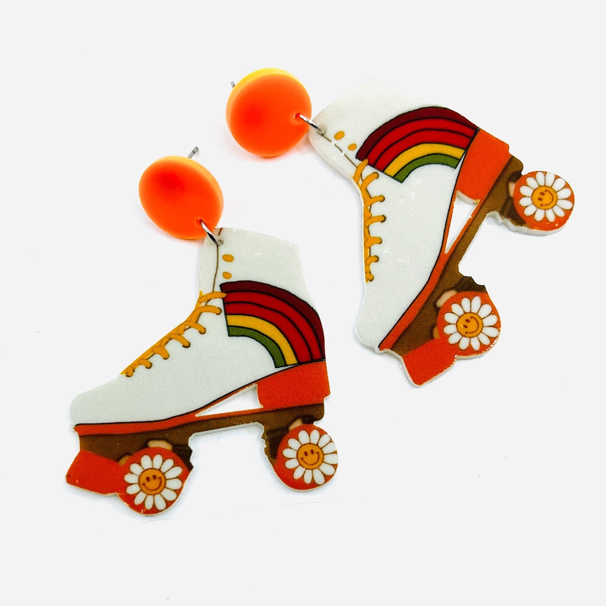 Acrylic Earrings, Retro Roller Skates Jewelry - 