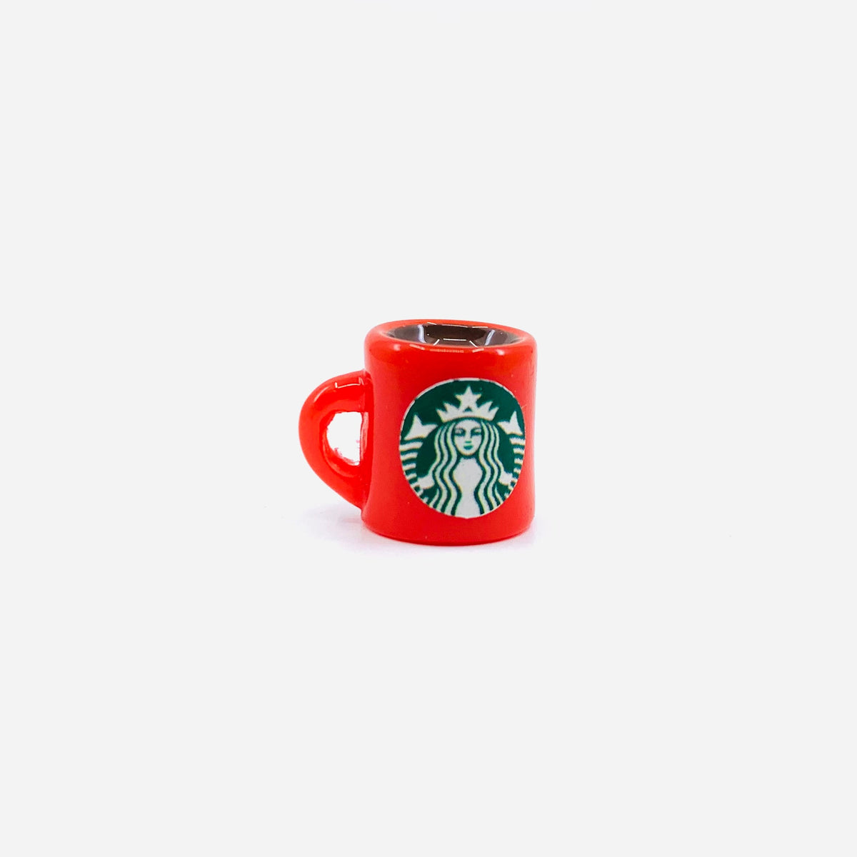 Tiny Coffee Mug Miniature Luke Adams Glass Blowing Studio red 