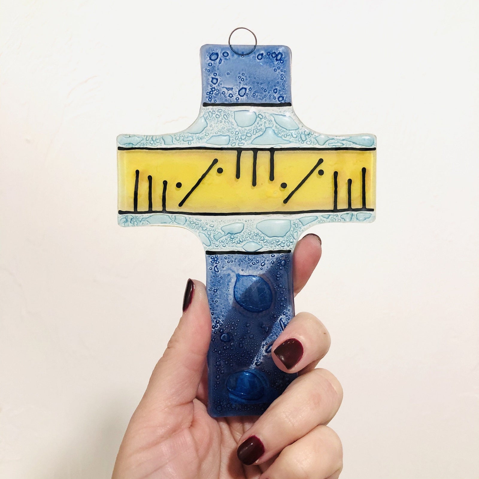 Fair Trade Large Cross 10 Luke Adams Glass Blowing Studio 