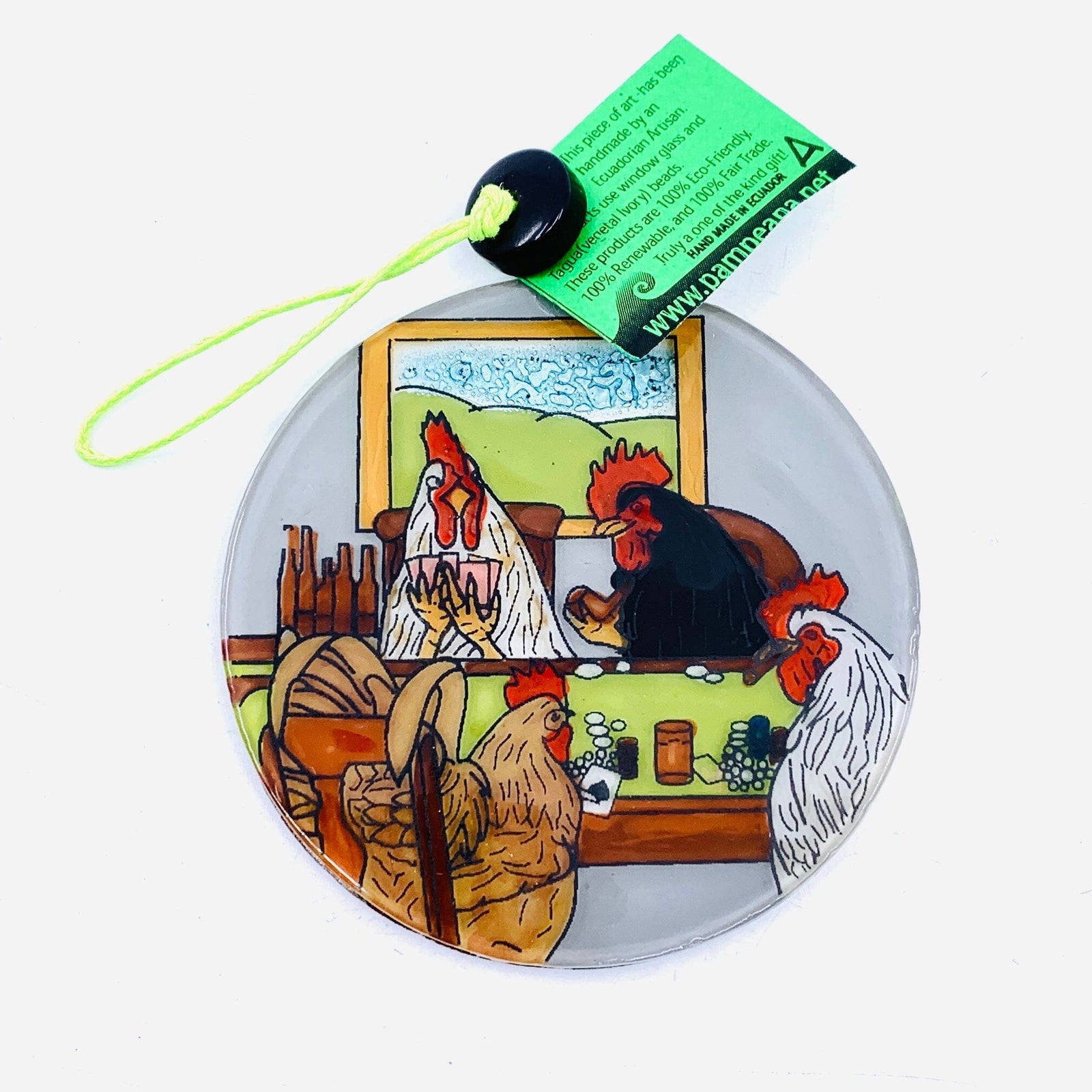 Fair Trade Ornament 52 Rooster Poker Ornament Pam Peana 