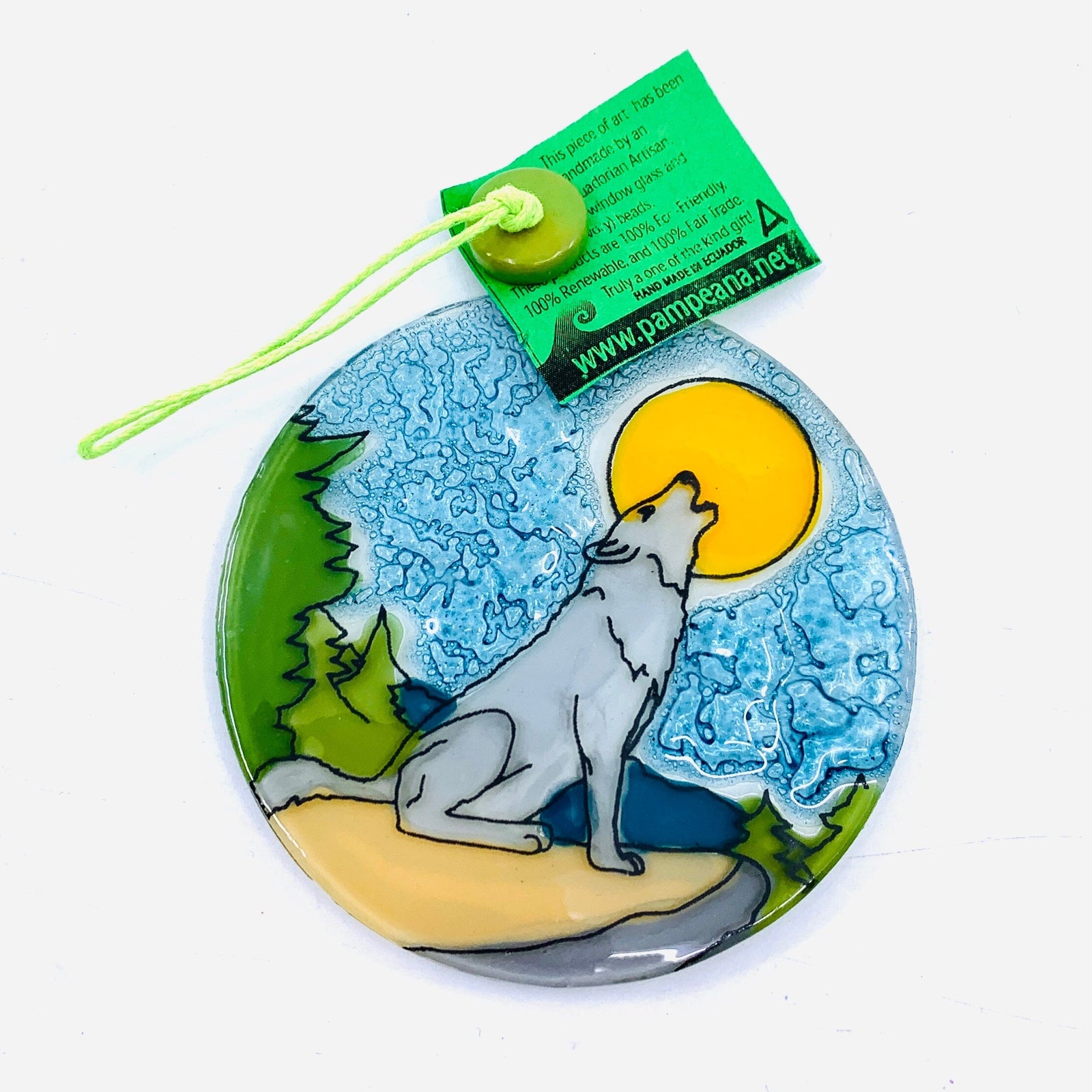 Fair Trade Ornament 51 Howling Wolf, Sun Ornament Pam Peana 