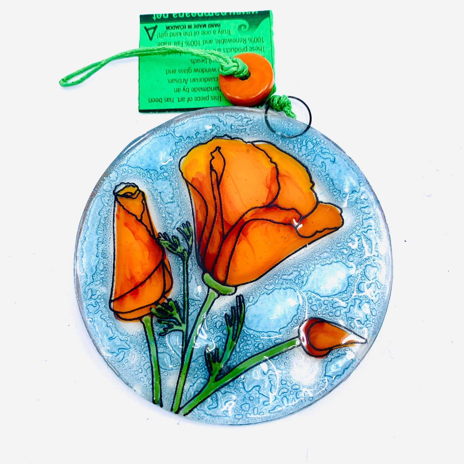 Fair Trade Ornament 50 Orange Poppy Ornament Pam Peana 