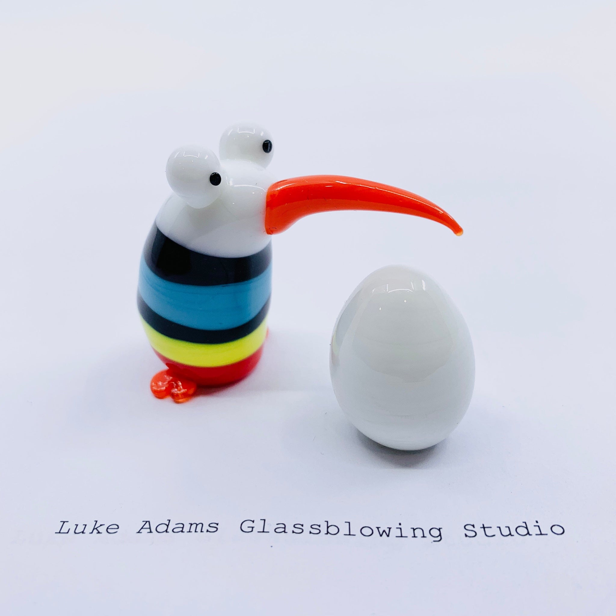 Kiwi Bird and Giant Egg Set - Luke Adams Glass Blowing Studio