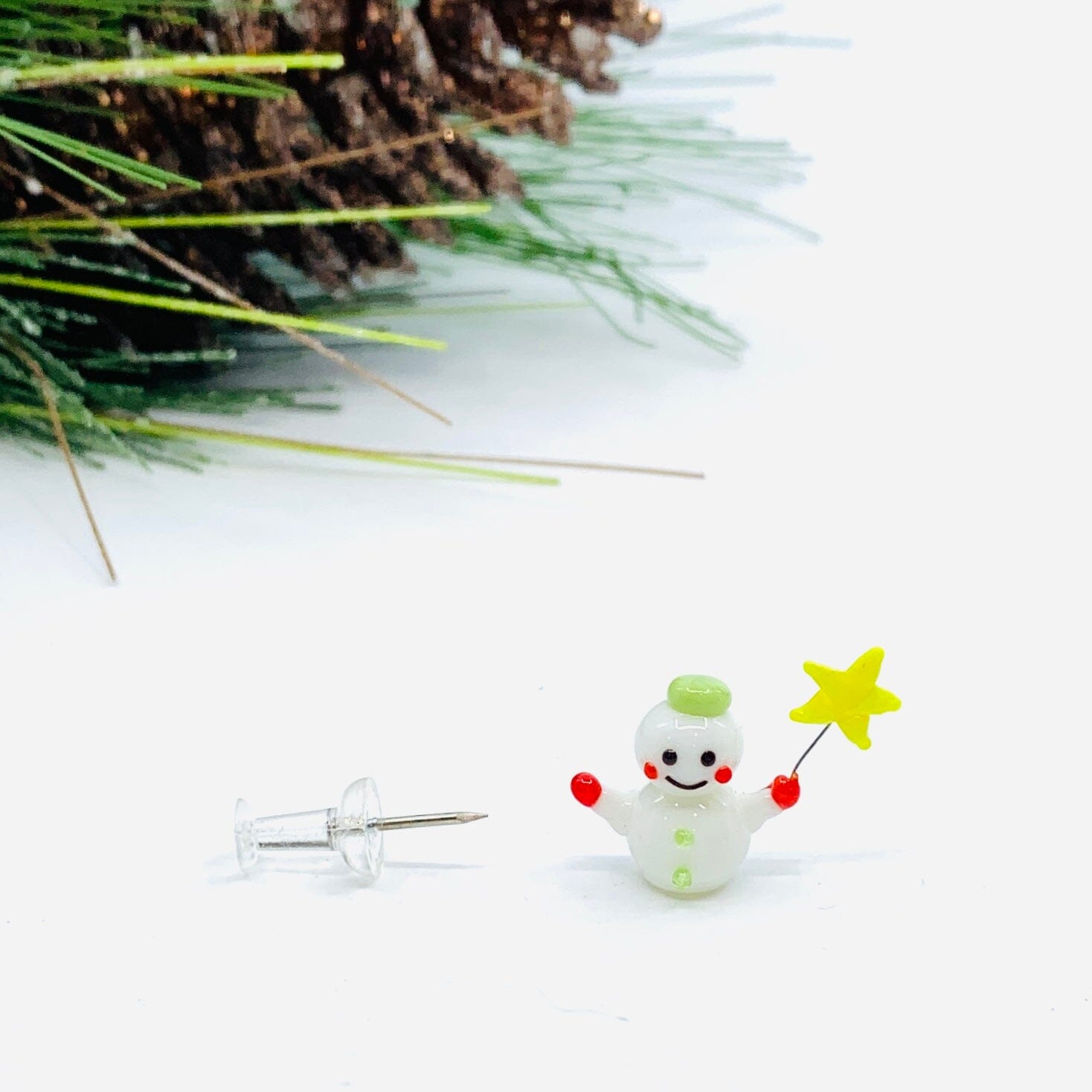 Tiny Christmas Figurine 11 Snowman Miniature - 
