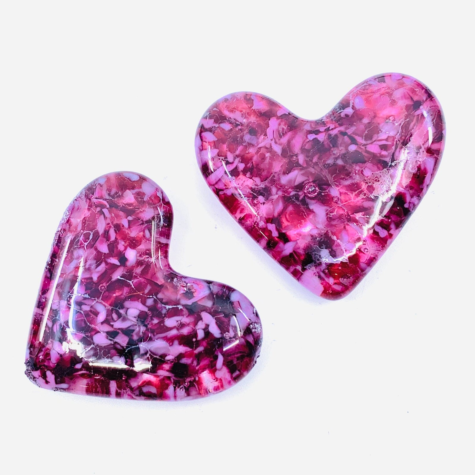 Fused Pocket Heart, Raspberry Ripple Miniature Jean 