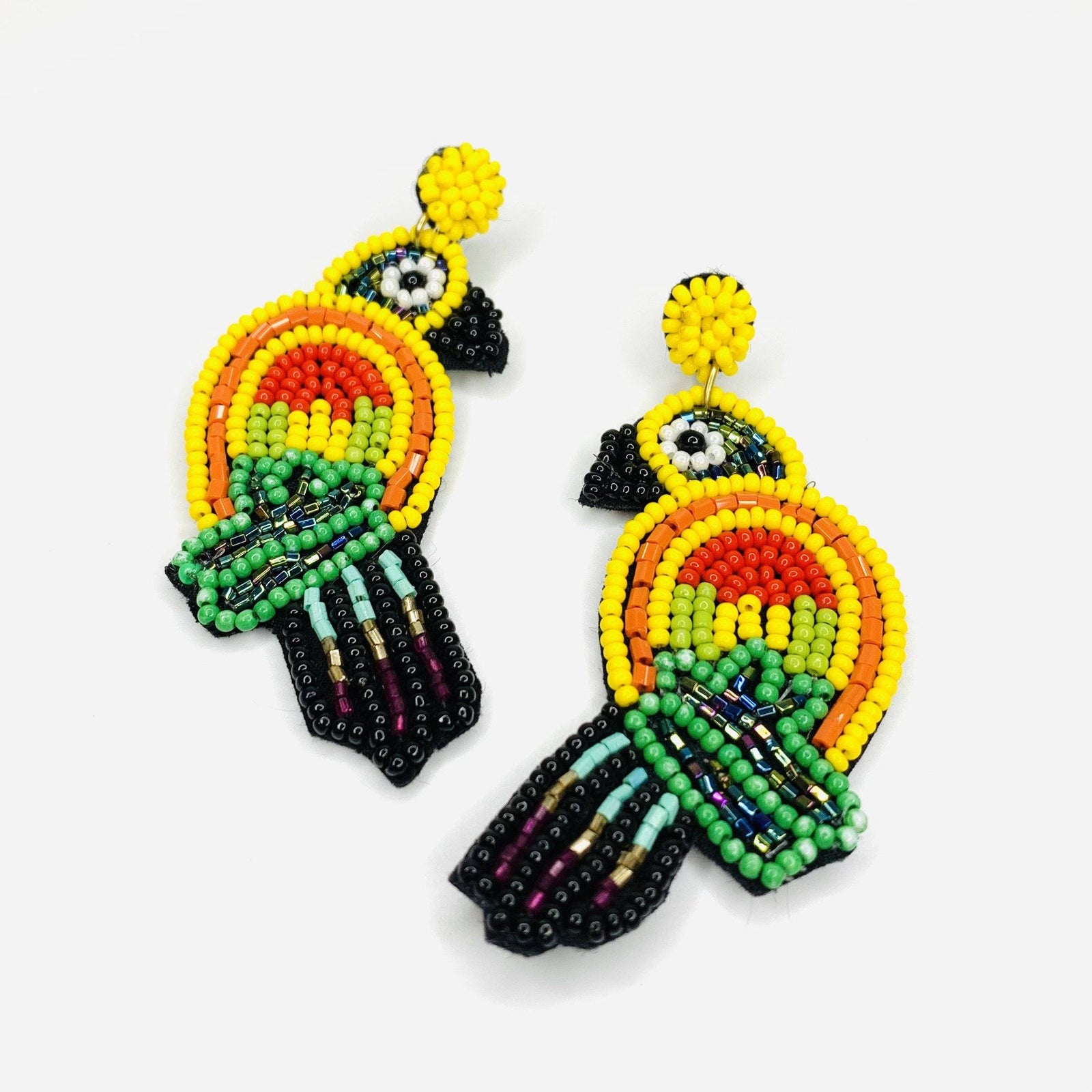 Beaded Earring, Parrot Jewelry Cloie NY 
