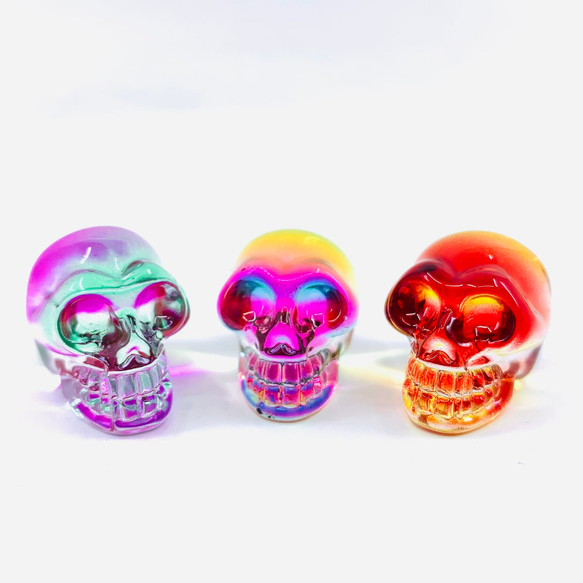 Colorful Glass Skulls Manufactured Overseas 