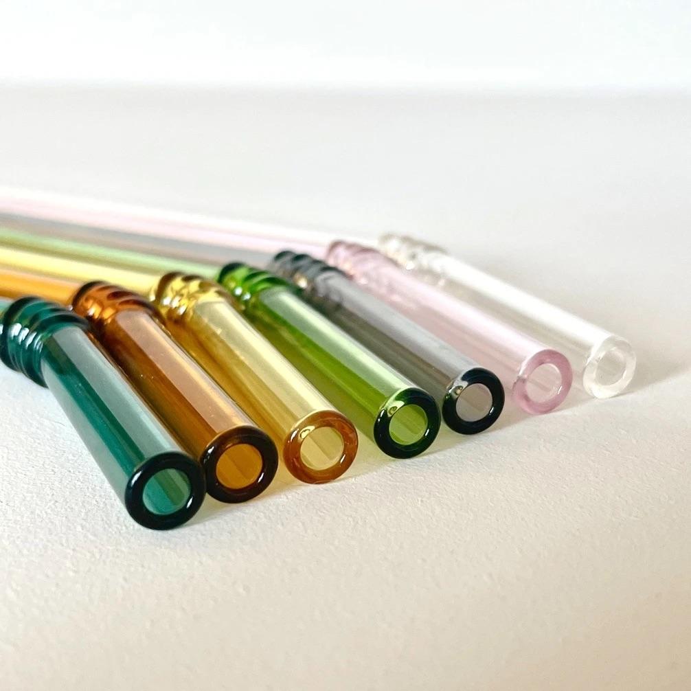 Colorful Reusable Glass Straws - Our Dining Table