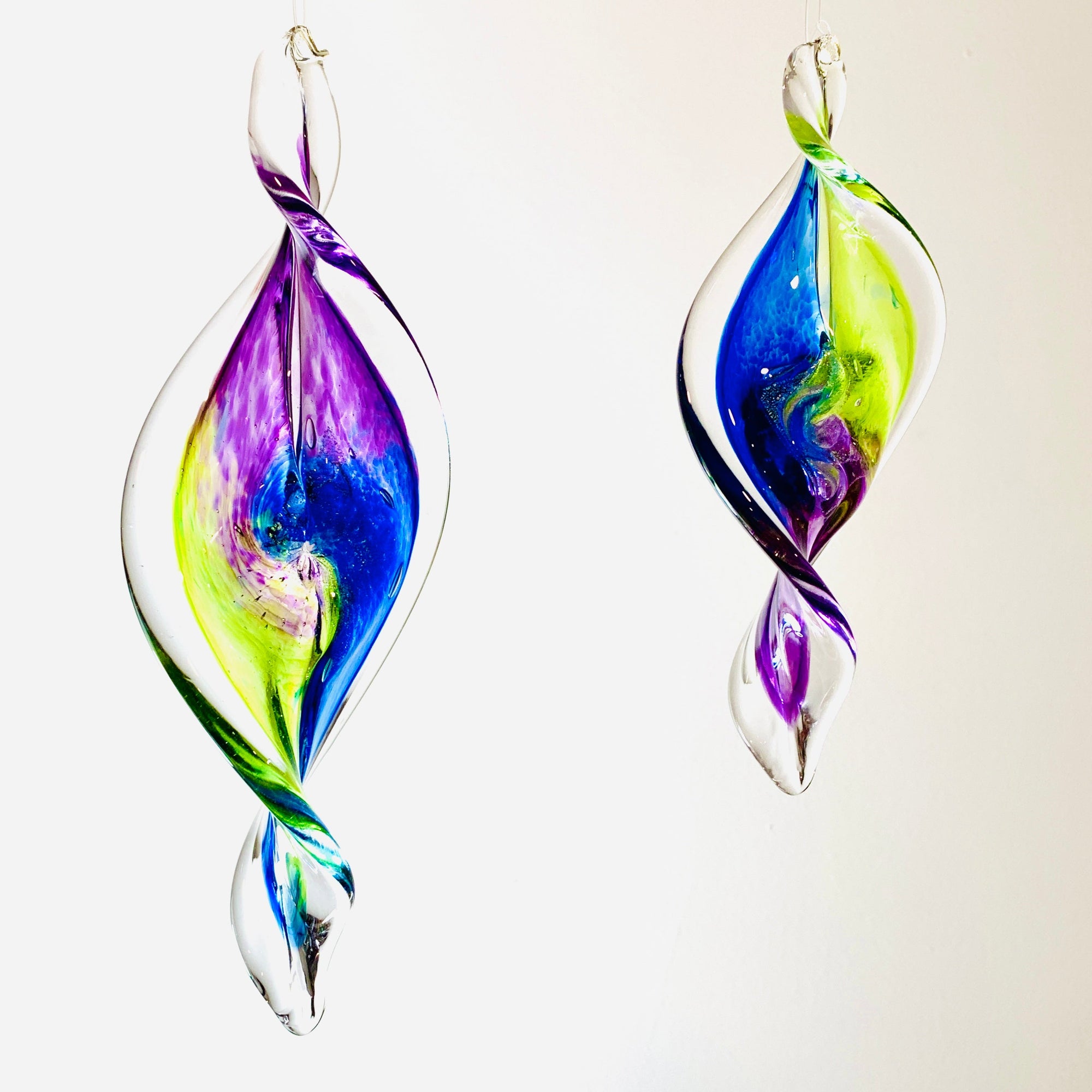 Spiral Ornament, Aurora Suncatcher Luke Adams Glass Blowing Studio 