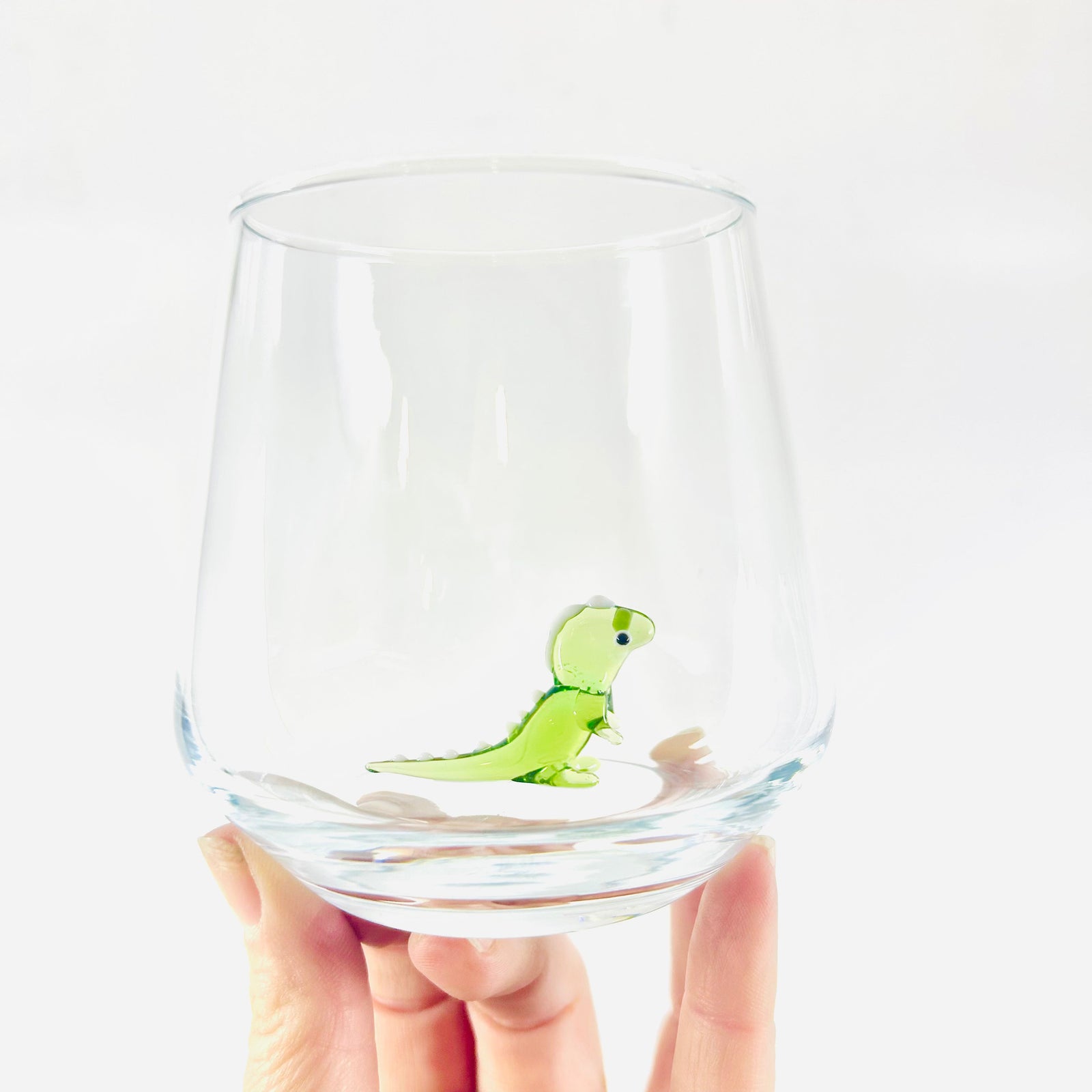 Tiny Animal Wine Glass, Dinosaur Decor MiniZoo 