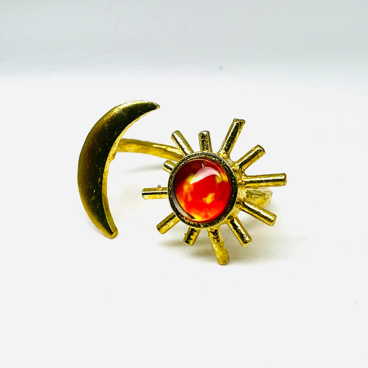 Sun and Moon Adjustable Ring Jewelry Yugen Handmade 