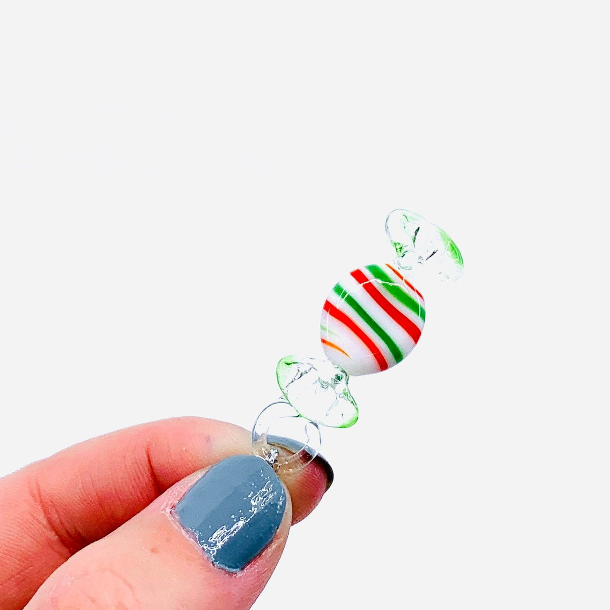 Tiny Peppermint Swirl Ornament Miniature - 