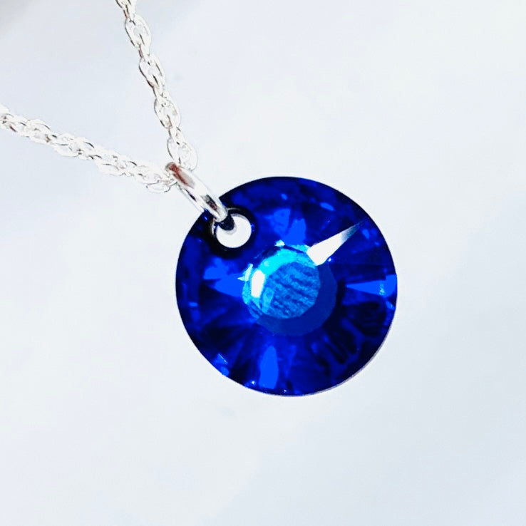 Swarovski Sun Crystal Necklace Snooty Jewelry Bermuda Blue 
