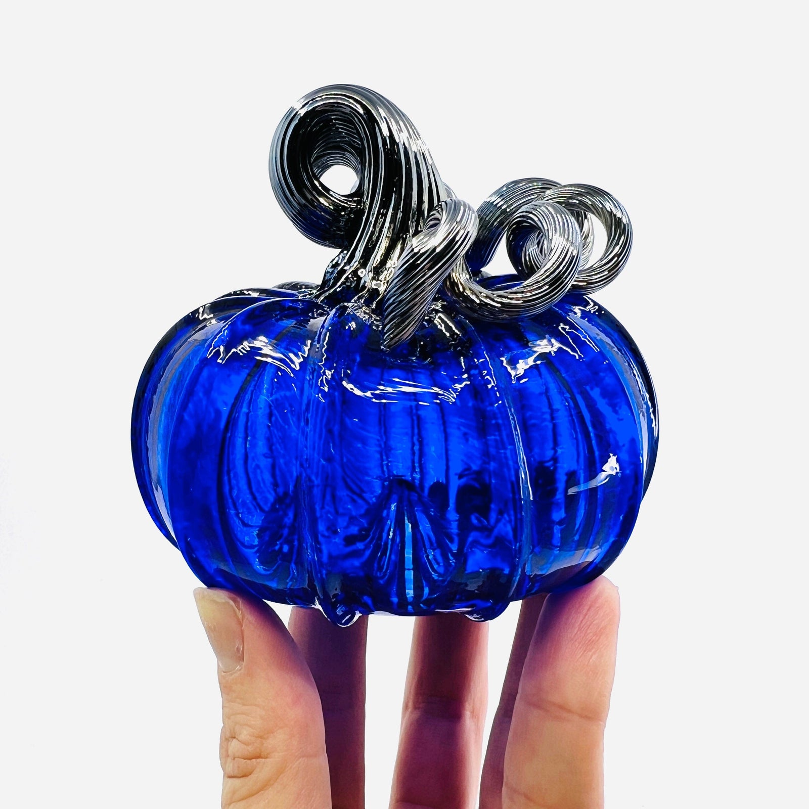 Cobalt Pumpkin Pumpkin Luke Adams Glass Blowing Studio 