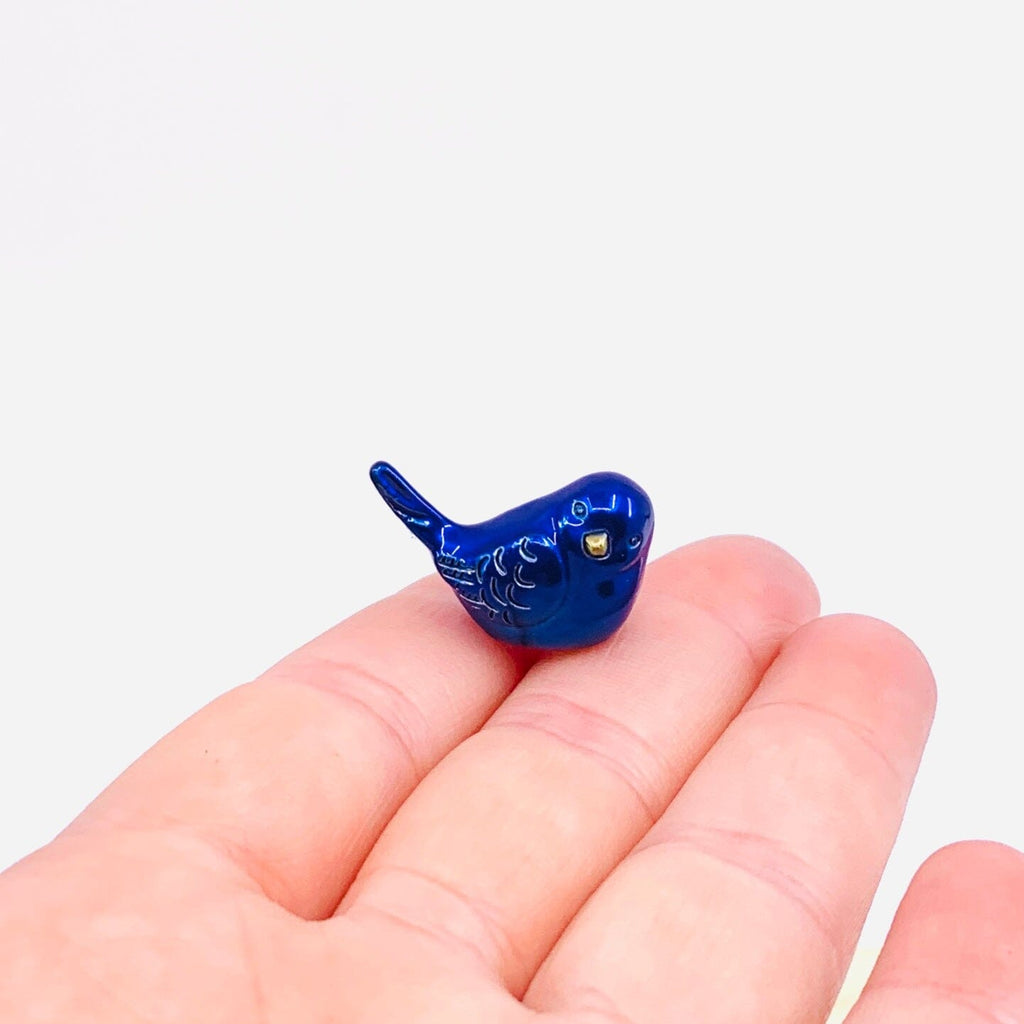 Bluebird of Happiness Pocket Charm PT12 - Luke Adams Glass Blowing