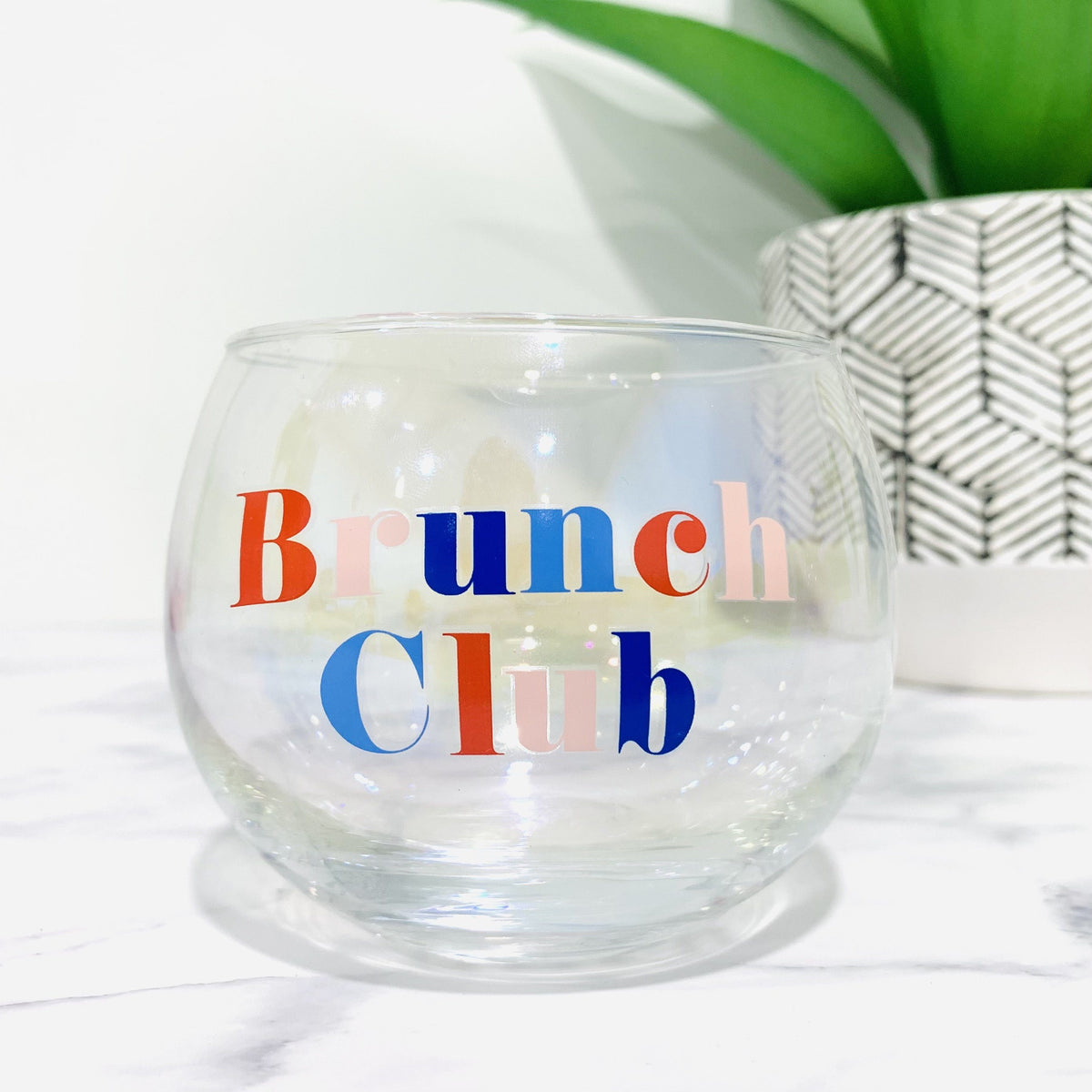 Round Wine Glass - Brunch Club Slant Collection 