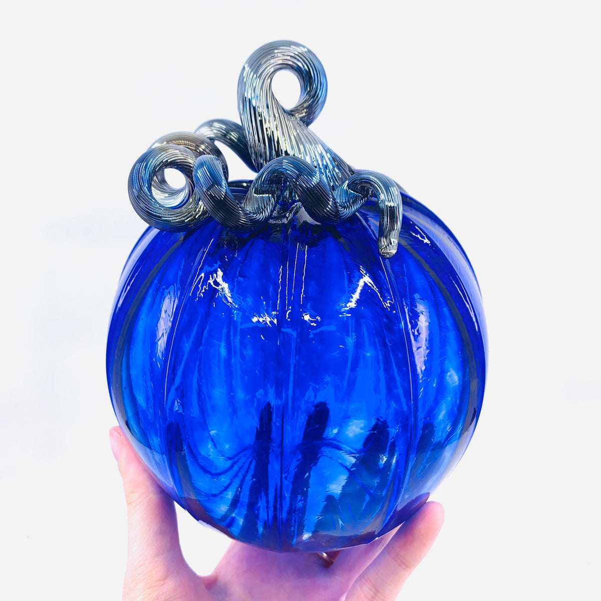 Cobalt Pumpkin Luke Adams Glass Blowing Studio 