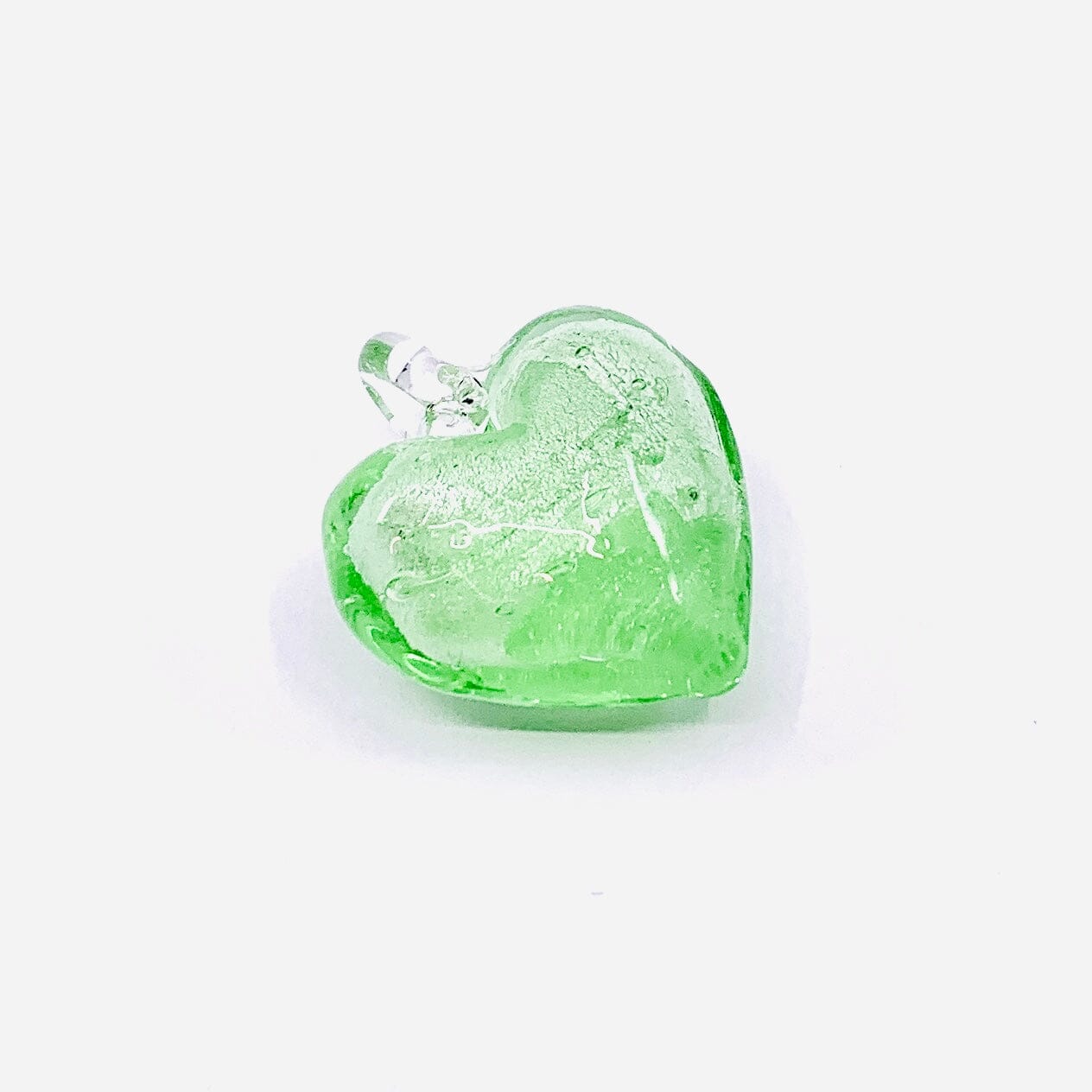 Glass Foil Hearts, Mint Miniature - 