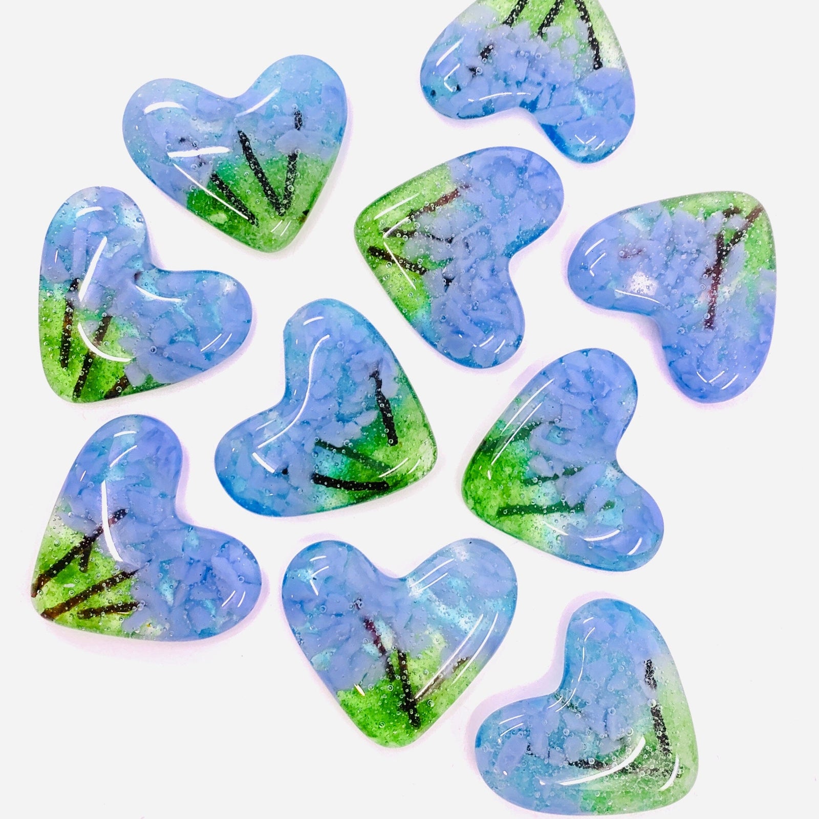 Fused Pocket Heart, Hydrangea Miniature Jean 