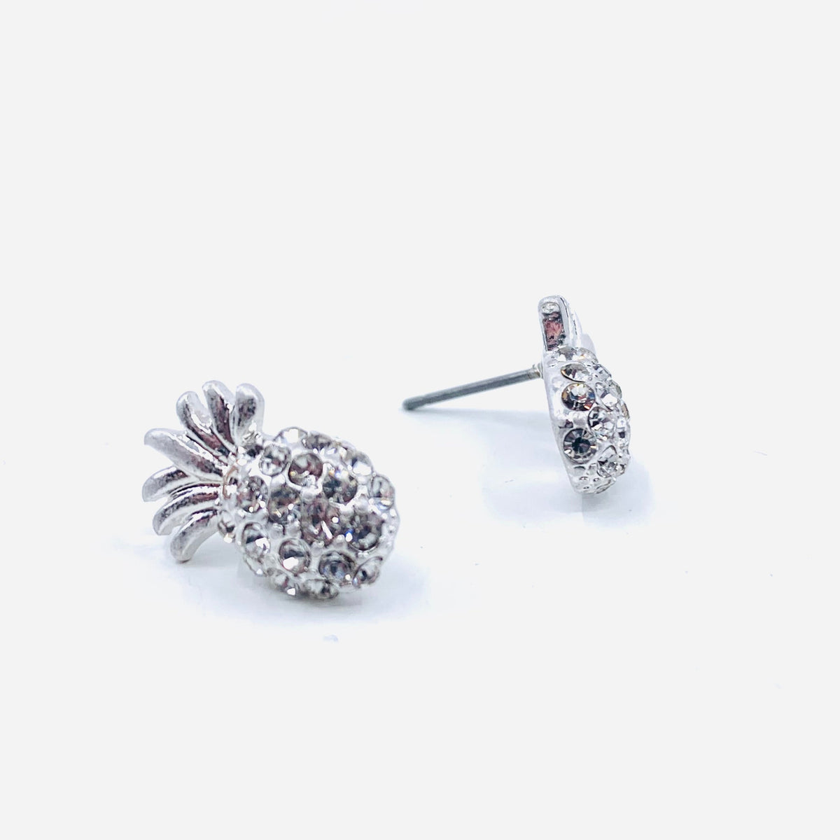 Rhinestone Pineapple Earrings Jewelry Cloie NY 