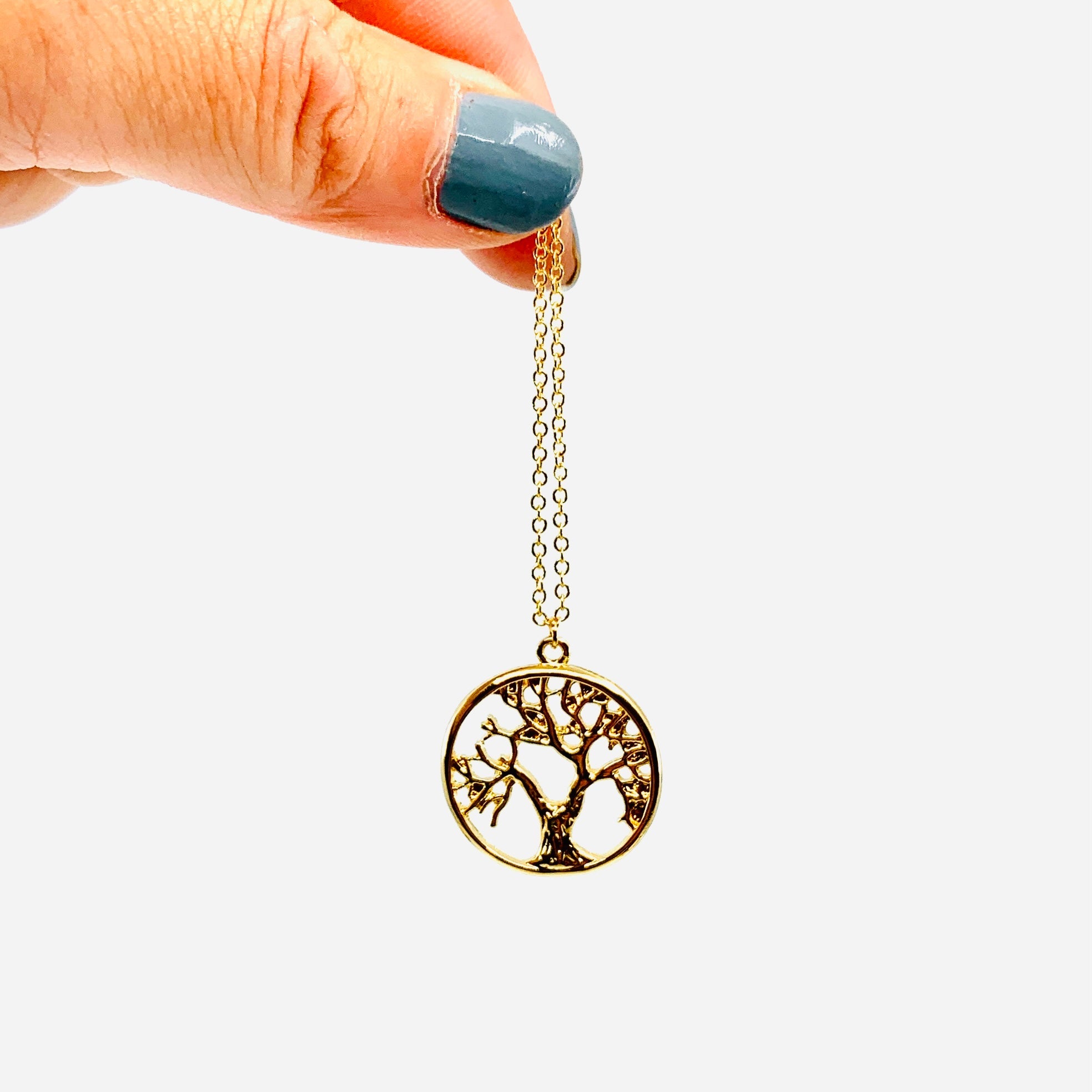 Tree of Life Gold Pendant Necklace Jewelry - 