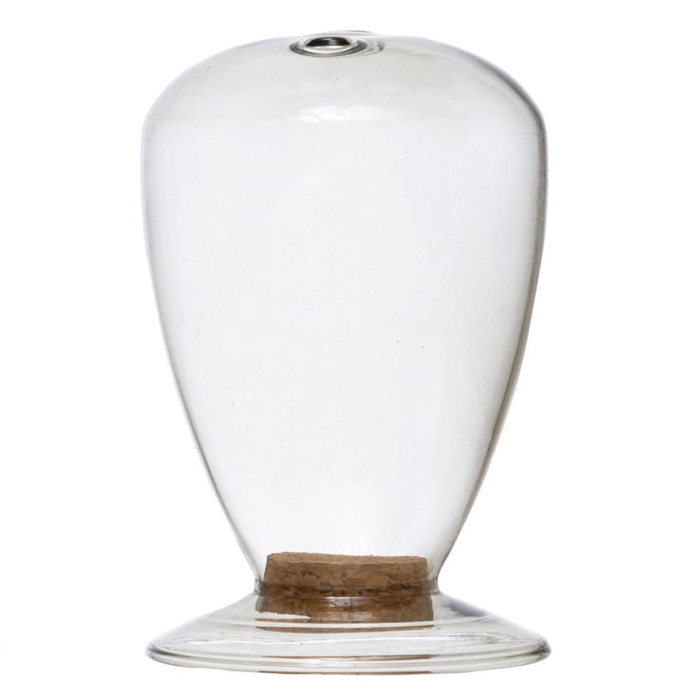 LAST ONE- Glass Matchstick Holder, Amber Decor Creative Co-op 