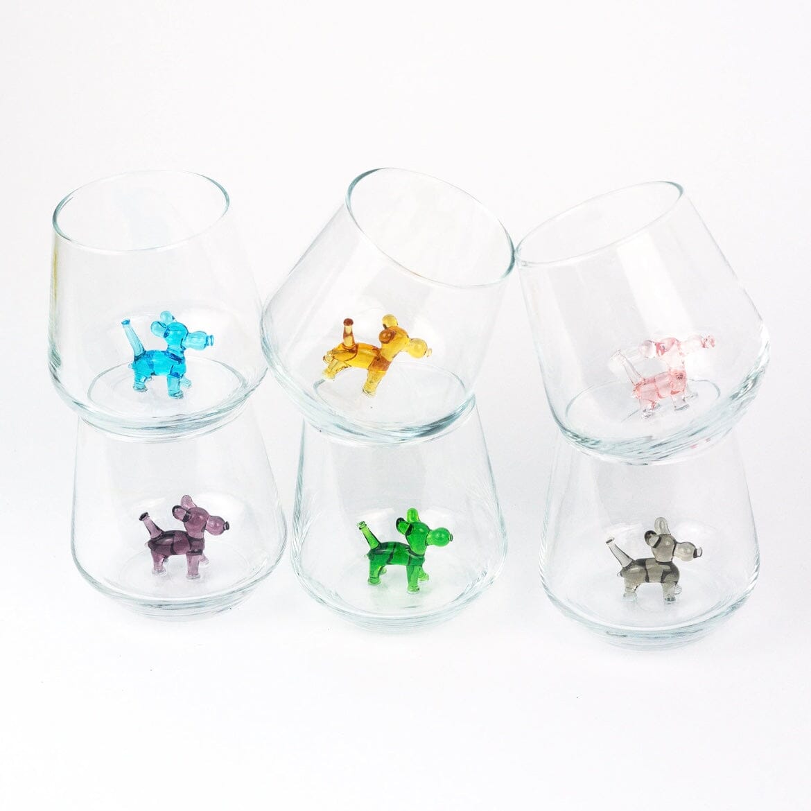 Tiny Animal Wine Glass, Balloon Dog Decor MiniZoo 