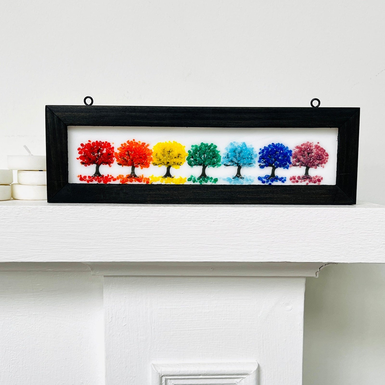 Fused Glass Tree of Life Shadow Box, Rainbow Large Decor Glimmer Glass Gifts 