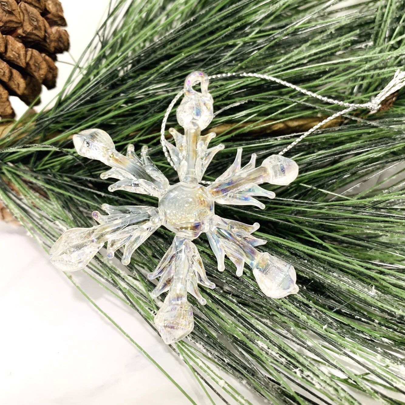 Mini Iridescent Snowflakes Ornament - 