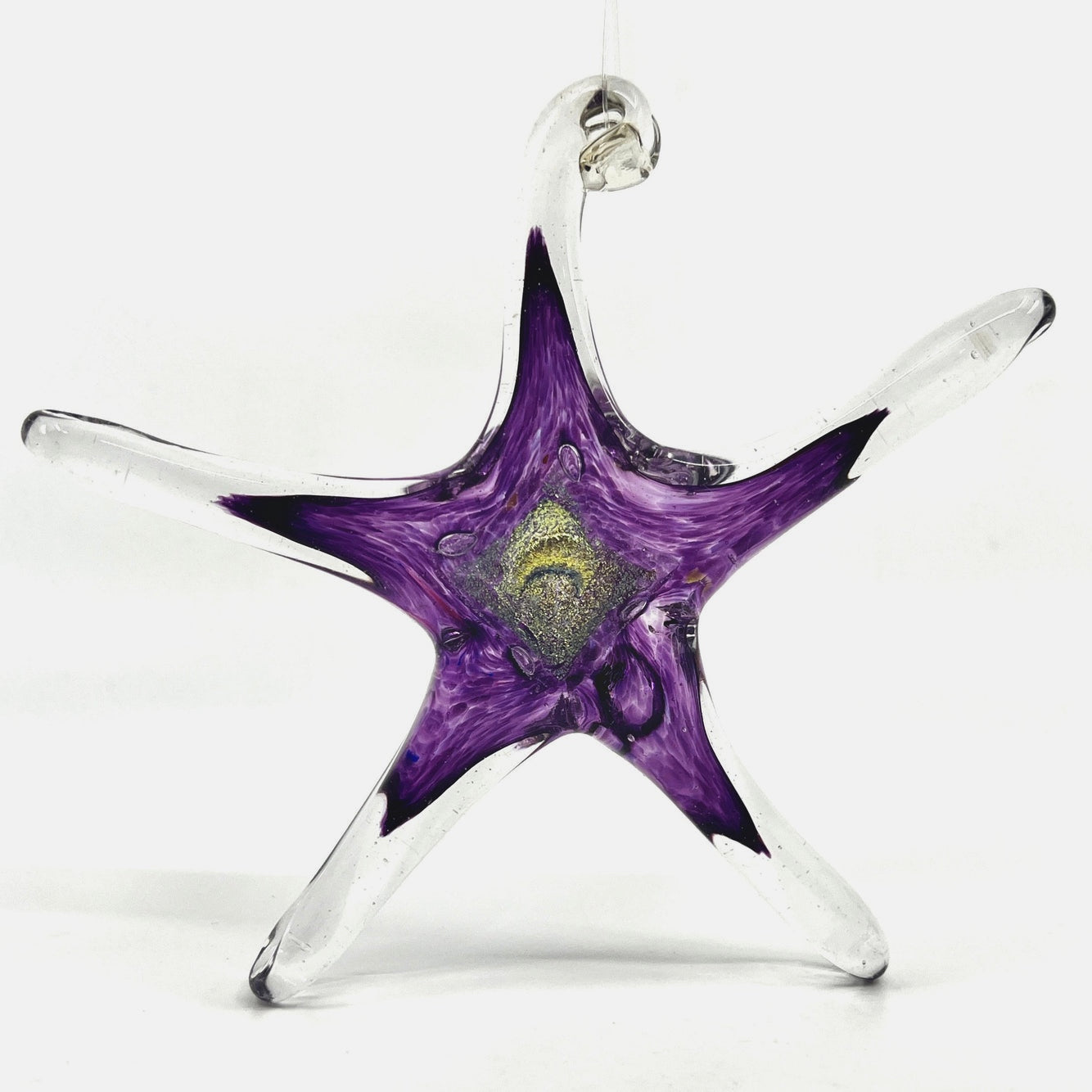 Star Ornament, Amethyst Suncatcher Luke Adams Glass Blowing Studio 