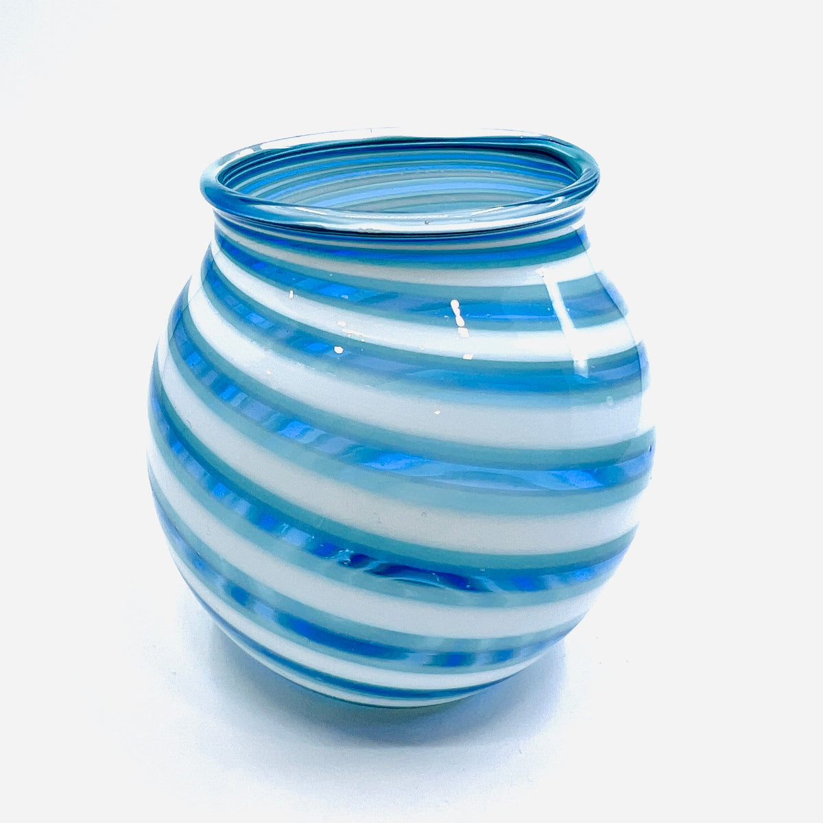 Tea Light Votive, Blue Swirl Decor Probstein Studios 