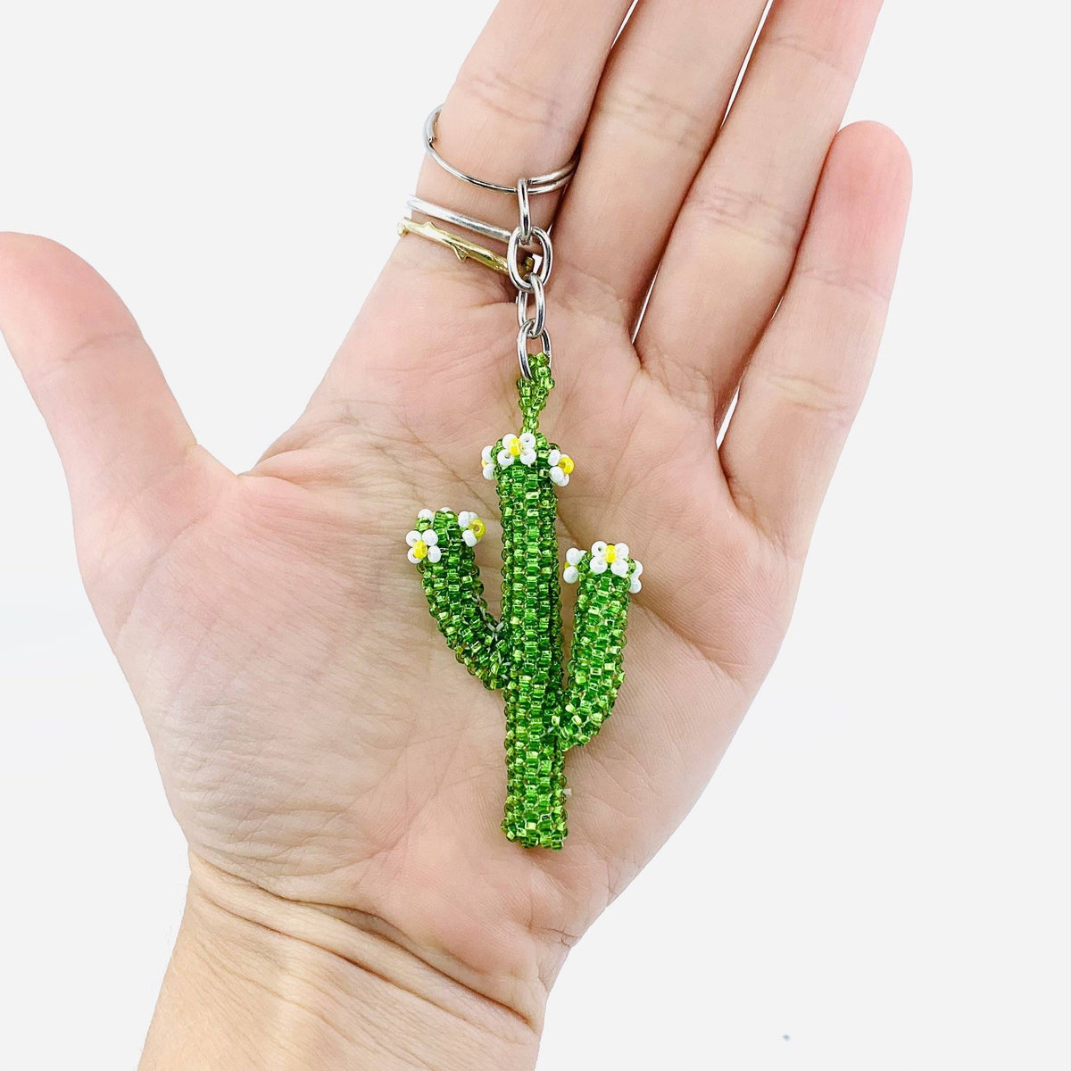 Glass Beaded Key Chain, Cactus Accessory Lumily Saguaro 