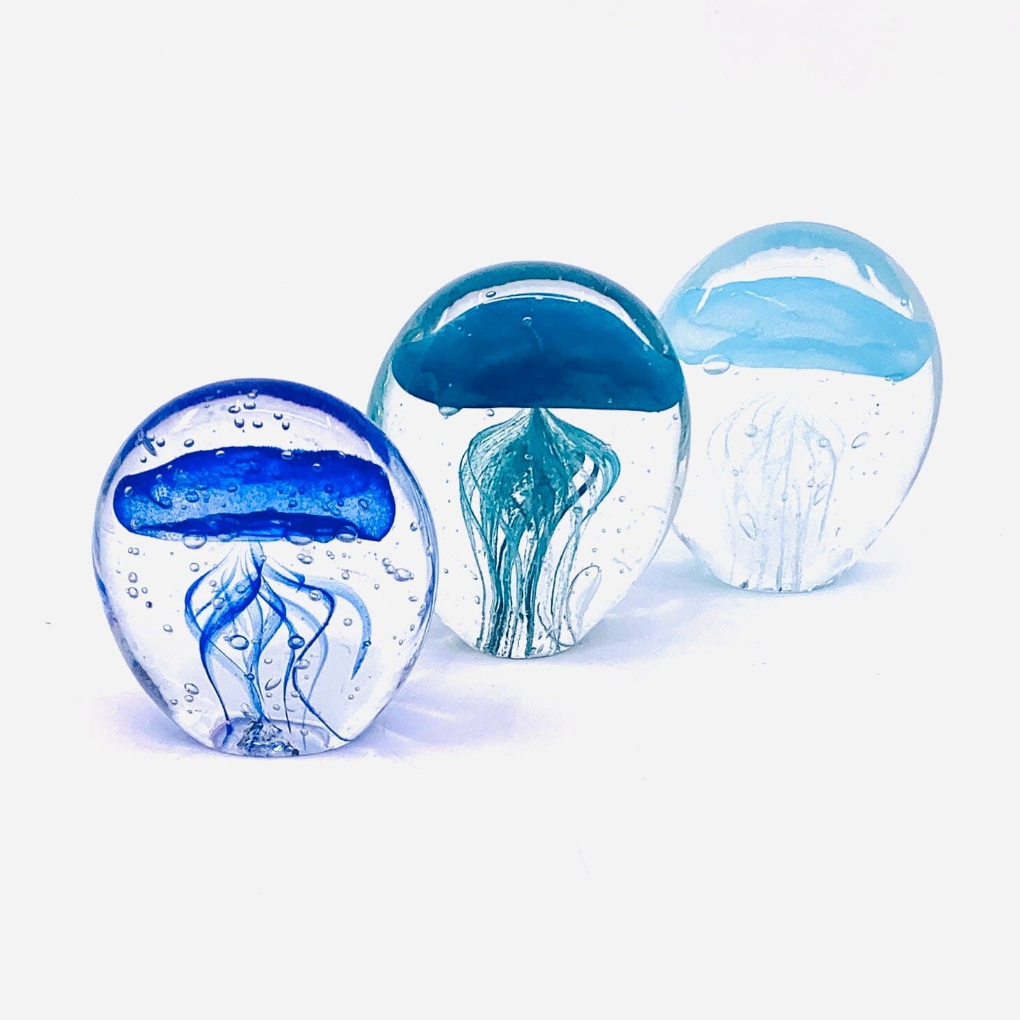 Glow in the Dark Jellyfish Bubble Paperweight, Turquoise Decor Chesapeake Bay 